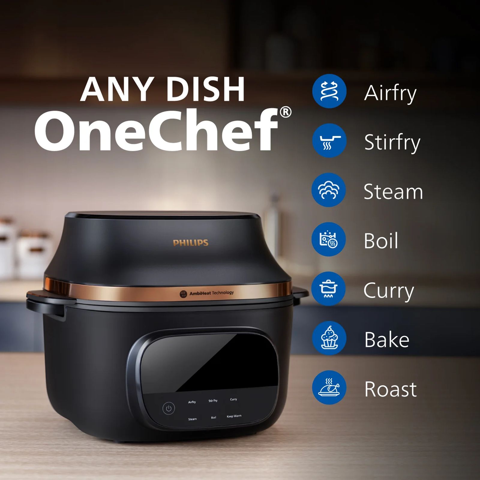 Philips OneChef Smart All in One Cooking Device 6L 2280 Watt with AmbiHeat Technology (Black)_2