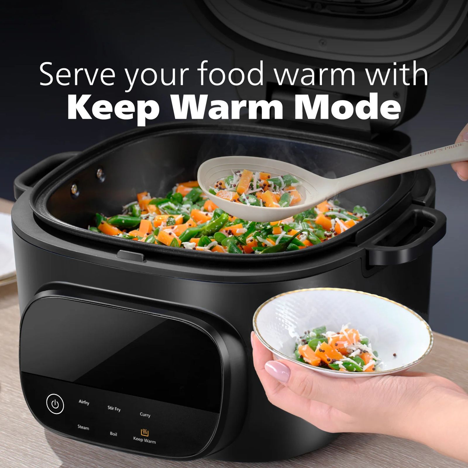 Philips OneChef Smart All in One Cooking Device 6L 2280 Watt with AmbiHeat Technology (Black)_6