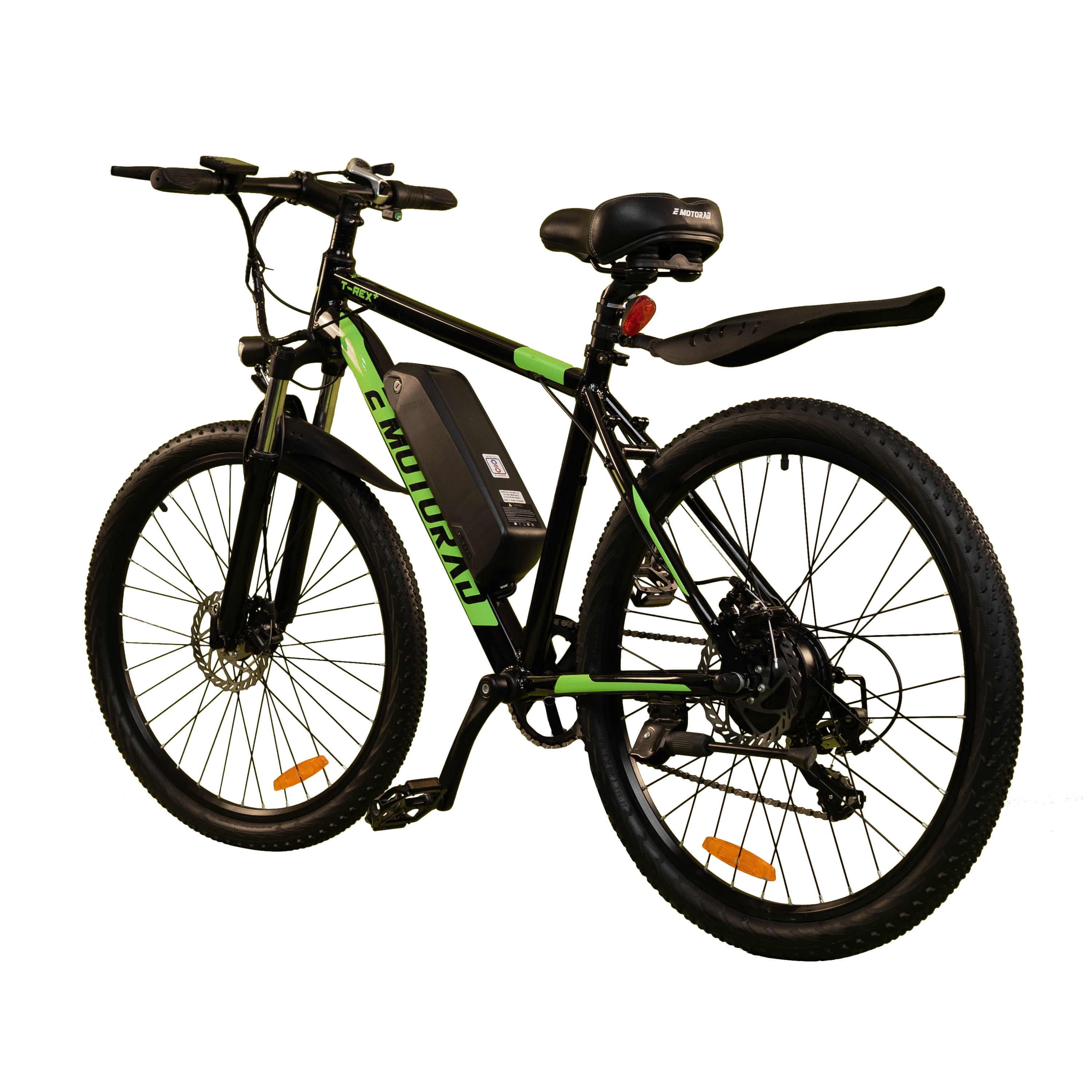 E MOTORAD T-REX+ 250 Watts Electric Cycle (Dual Disc Brakes, M006, Green)_2