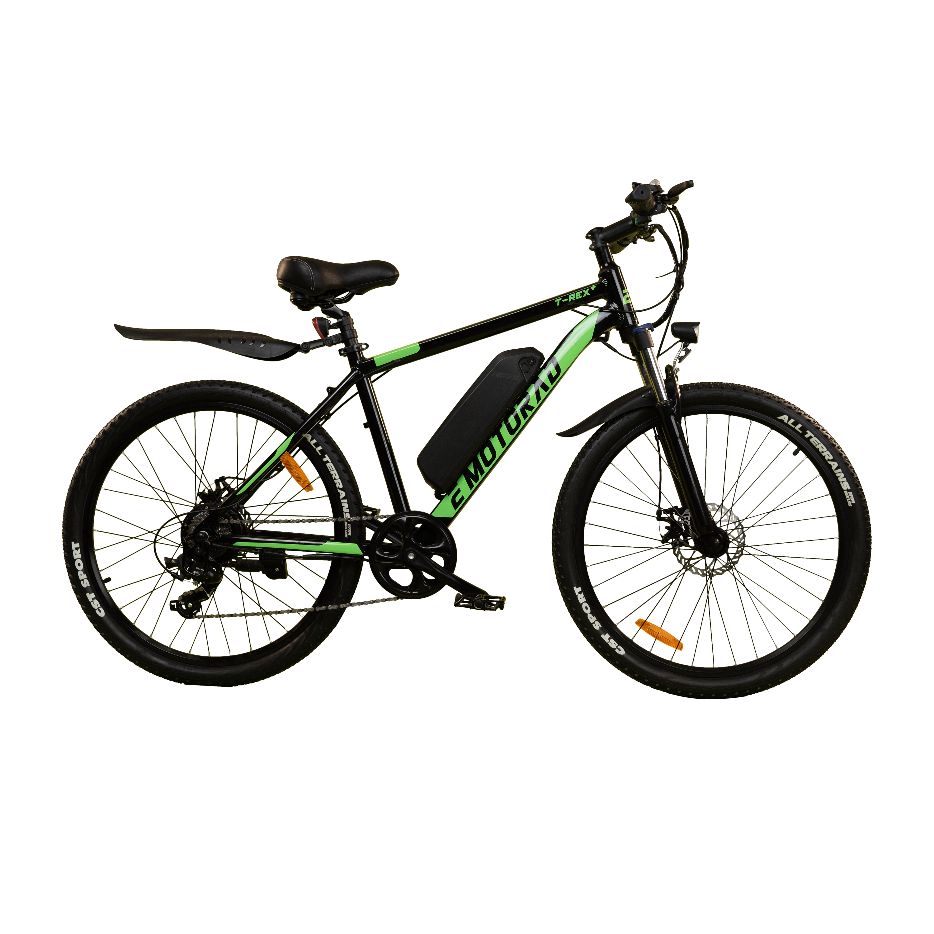 E MOTORAD T-REX+ 250 Watts Electric Cycle (Dual Disc Brakes, M006, Green)_1
