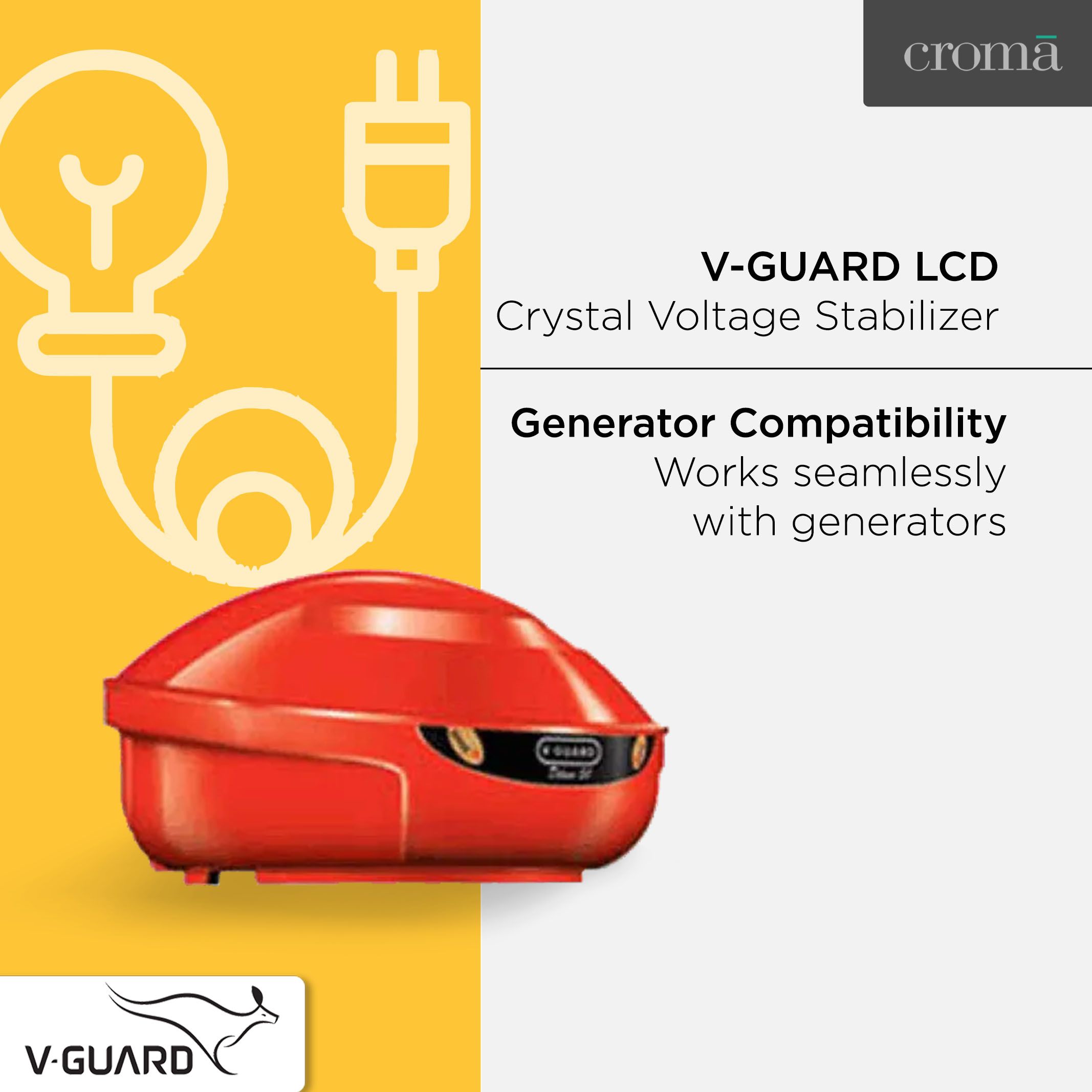 V-Guard Crystal Voltage Stabilizer For Television (Short Circuit Protection, AP8021, Red) V-Guard Crystal Voltage Stabilizer For Television (Short Circuit Protection, AP8021, Red)_3