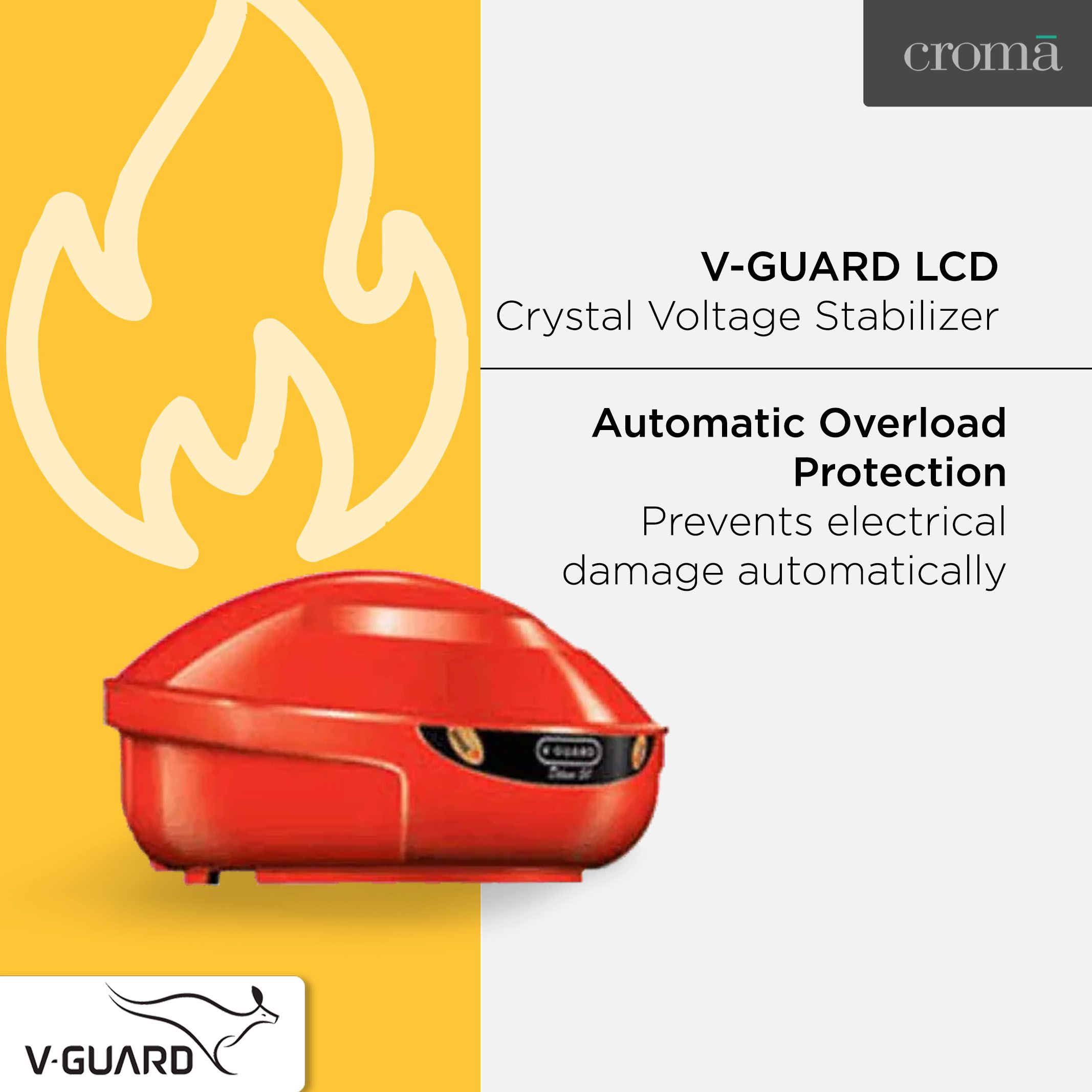 V-Guard Crystal Voltage Stabilizer For Television (Short Circuit Protection, AP8021, Red) V-Guard Crystal Voltage Stabilizer For Television (Short Circuit Protection, AP8021, Red)_6