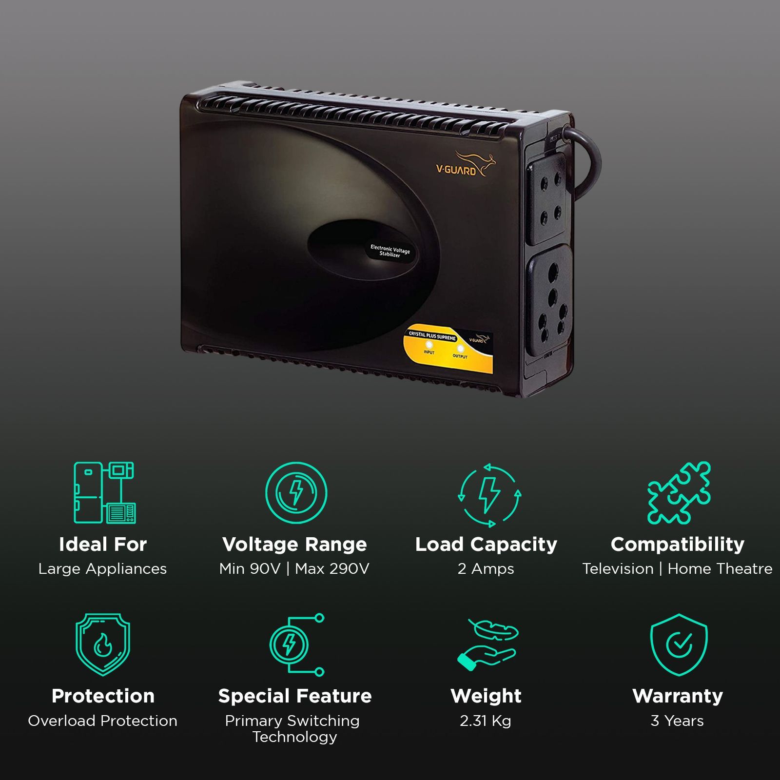 V-GUARD LCD-VG Crystal Stabilizer V-GUARD LCD-VG Crystal Stabilizer_2