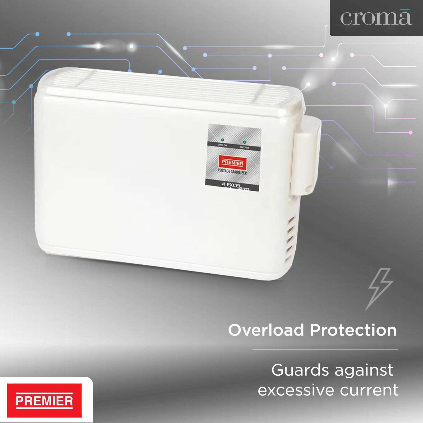 Premier 4KVA Excel Voltage Stabilizer For 1.5T Air Conditioner (185 - 265 V, Digital Display, 169915, White) Premier 4KVA Excel Voltage Stabilizer For 1.5T Air Conditioner (185 - 265 V, Digital Display, 169915, White)_6