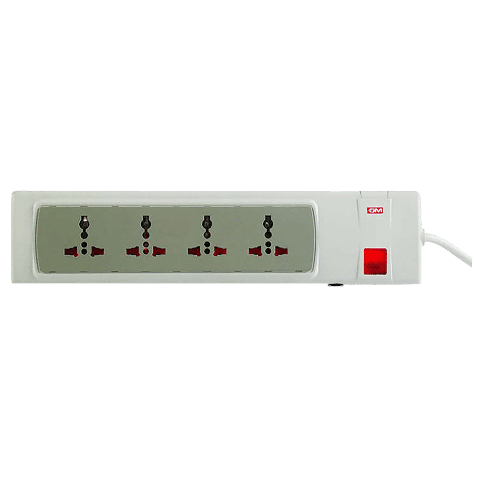 GM 4 + 1 G-8000 Amps 4 Sockets Power Outlet Spike Adaptor (2.5 Meters, Ergonomic Design, 3058, Grey)_1