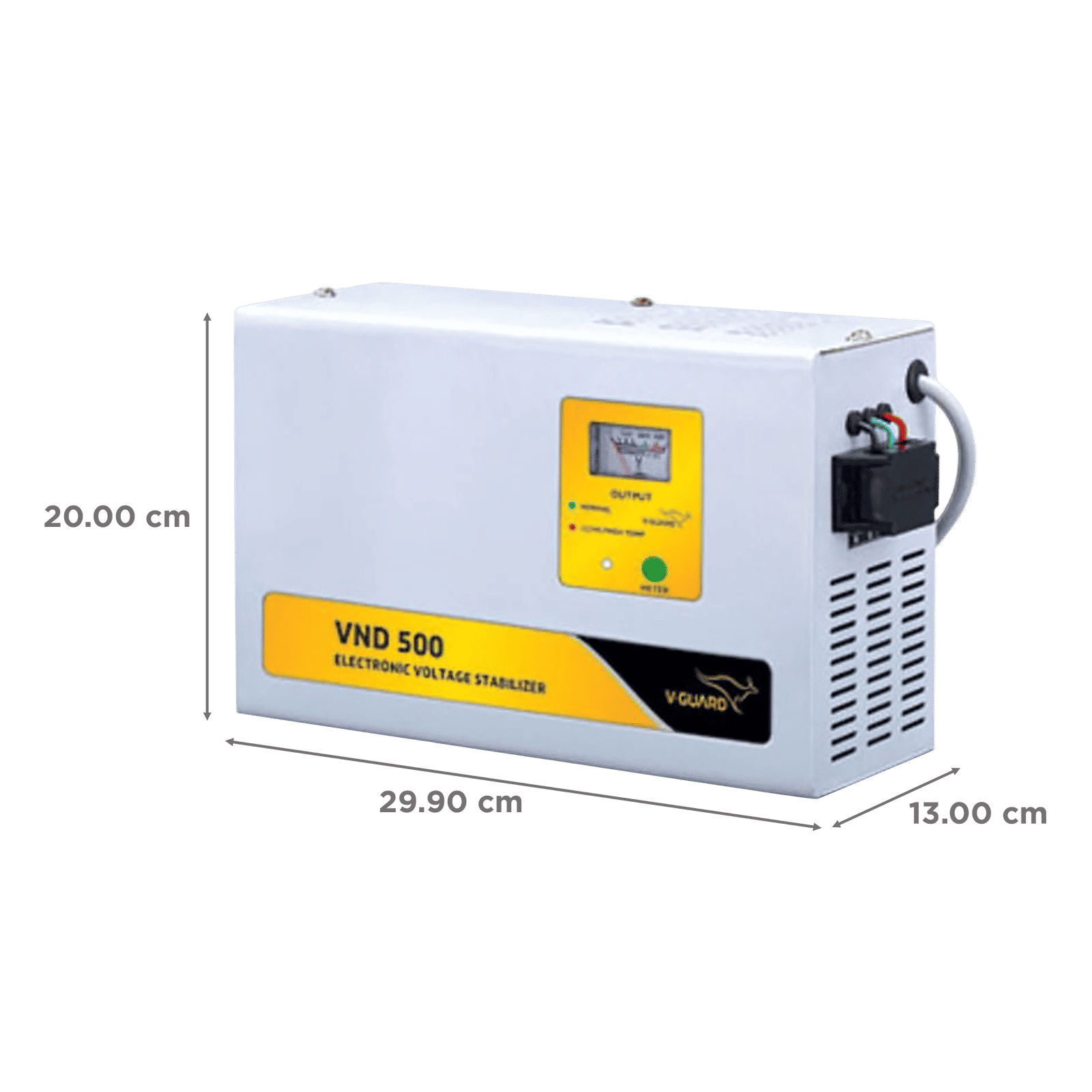 V-Guard 15 Amps Voltage Stabilizer For 2T Air Conditioner (150 - 285 V, Digital Display, VND 500, Grey) V-Guard 15 Amps Voltage Stabilizer For 2T Air Conditioner (150 - 285 V, Digital Display, VND 500, Grey)_3