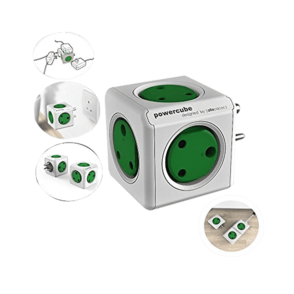 allocacoc Powercube 10 Amp 5 Socket Power Adapter (6500GN/INORPC, Green) allocacoc Powercube 10 Amp 5 Socket Power Adapter (6500GN/INORPC, Green)_4