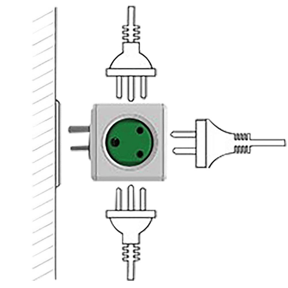 allocacoc Powercube 10 Amp 5 Socket Power Adapter (6500GN/INORPC, Green) allocacoc Powercube 10 Amp 5 Socket Power Adapter (6500GN/INORPC, Green)_5