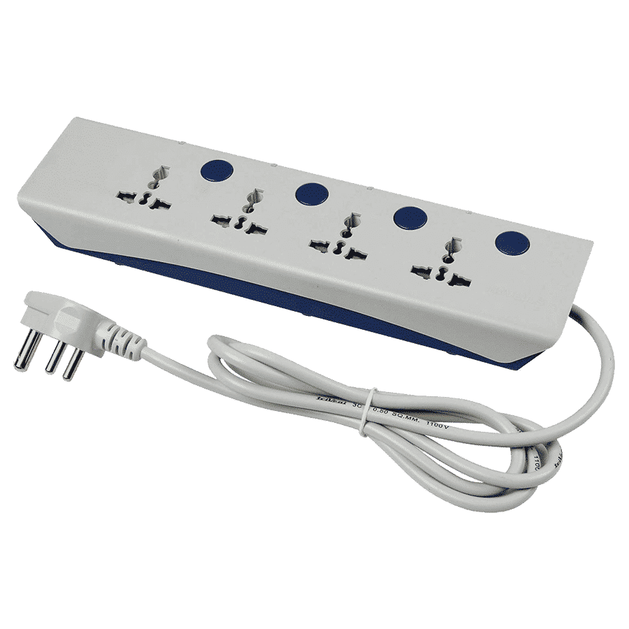 HAVELLS Royal Star 10 Amps 4 Sockets Plus 4 Surge and Spike Guard (2 Meters, Surge Protection, AHNKXXB104, Grey)_1