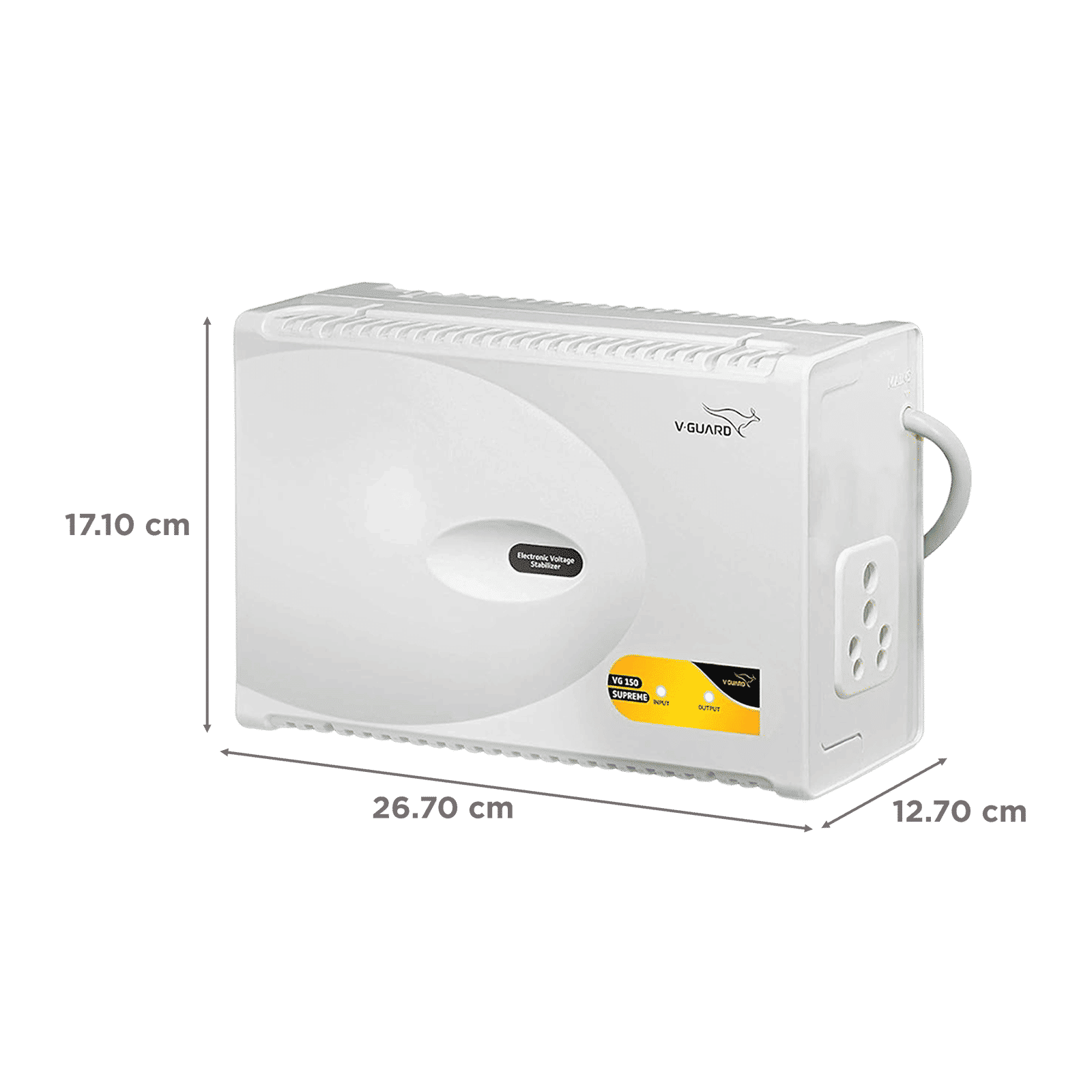 V-GUARD VG 150 Supreme 6 Amps Voltage Stabilizer For 600 to 1000 Litres Refrigerator (150V to 280V, Surge Protection, Grey)_3