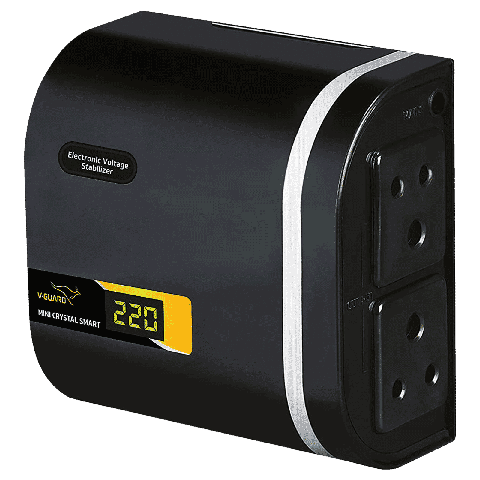 V-Guard Mini Crystal Smart TV 1.3 Amps Voltage Stabilizer 82cm (32 Inch) TV (90 - 290 V, Digital Display, Black) V-Guard Mini Crystal Smart TV 1.3 Amps Voltage Stabilizer 82cm (32 Inch) TV (90 - 290 V, Digital Display, Black)_1