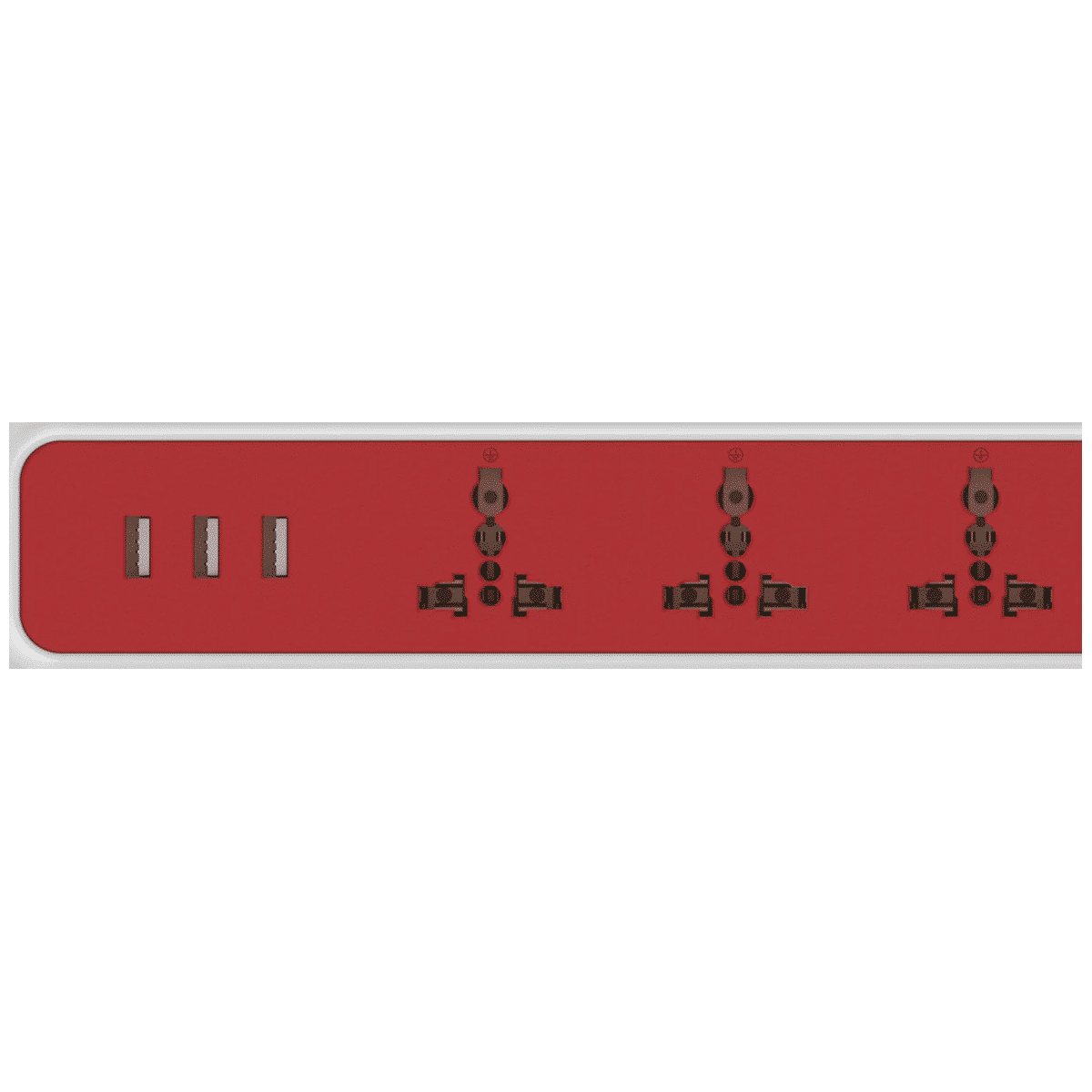 GM Lemoid 10 Amps 3 Sockets Surge Protector (2.1 Meters, 3260, White/Red)_12