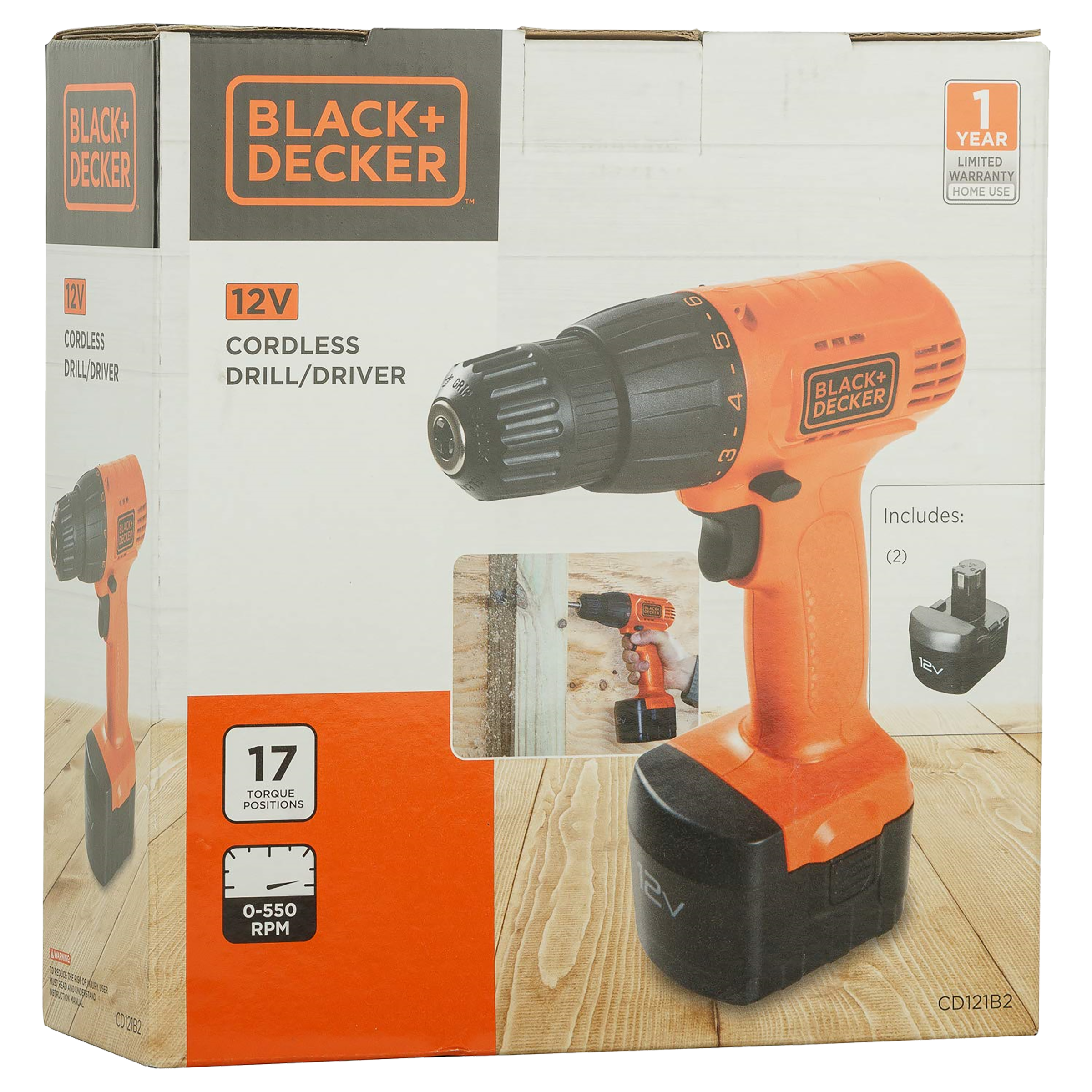 BLACK+DECKER CD121B2-IN Cordless Drill (Optimizes Balance, Orange)_11