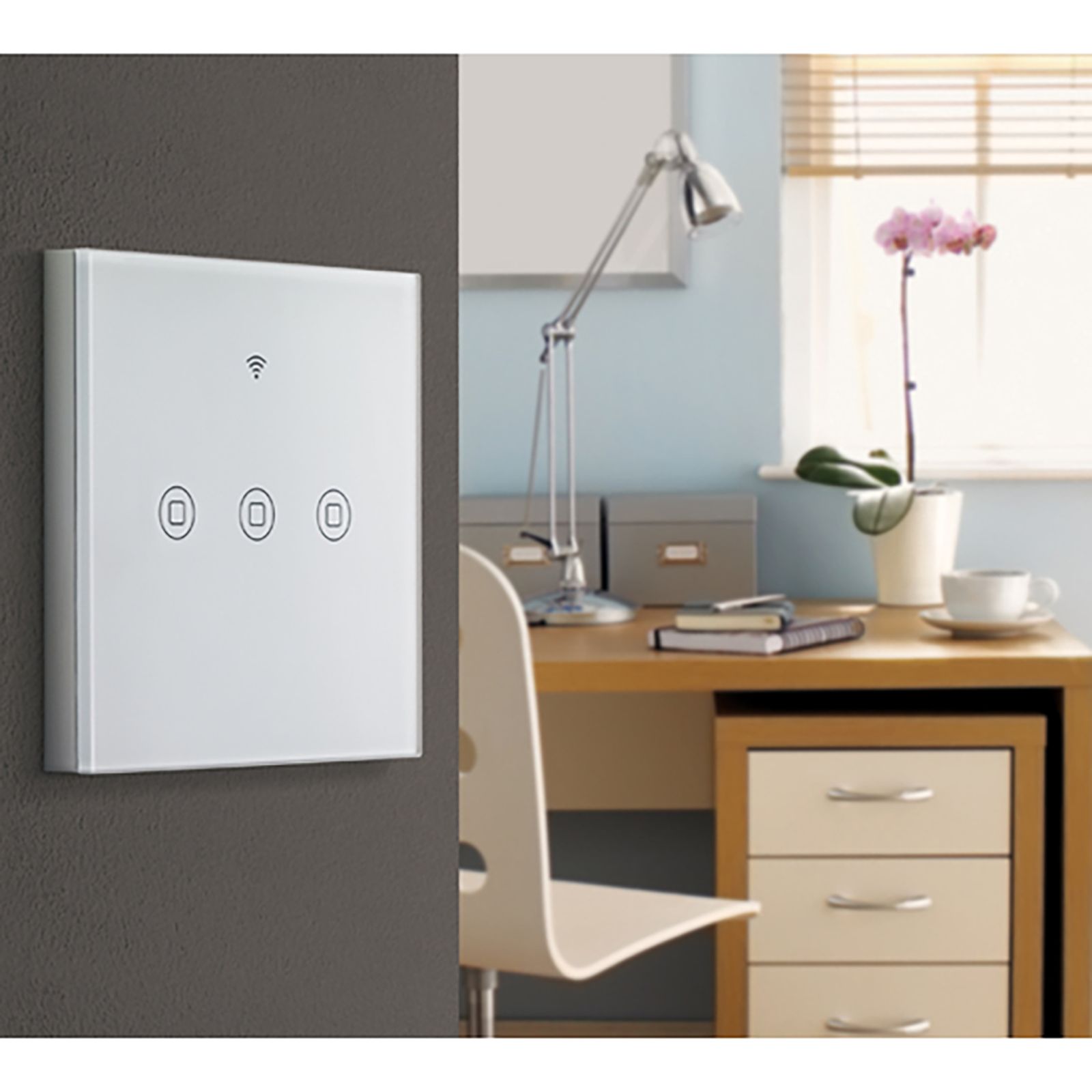 TATA POWER EZ HOME Google and Alexa Assistant Touch Panel For Fans, Lights, Plug Points (Voice Control, GWF-SW86-3, White)_7