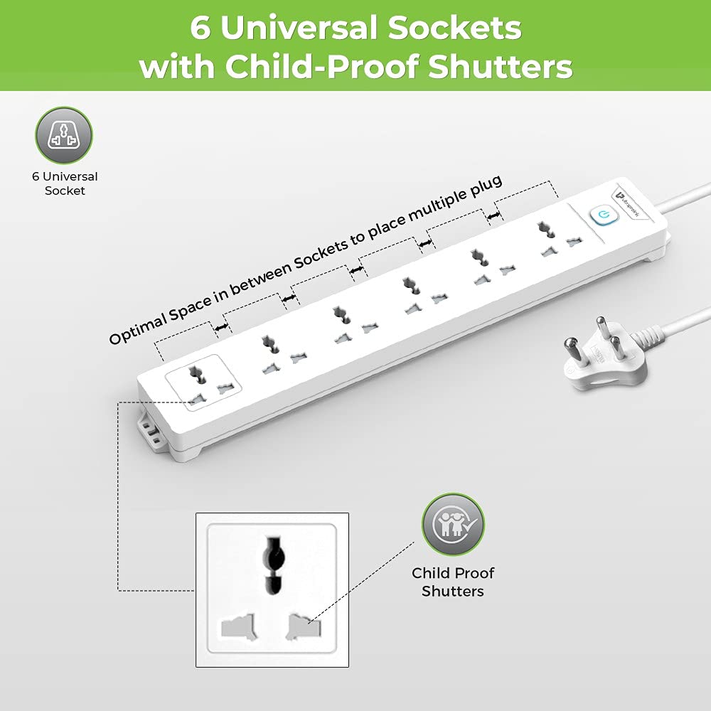 Ultraprolink 6 Amps 6 Sockets Surge Protector with Individual Switch (2 Meters, Fire Retardant Material, UM1048, White)_7