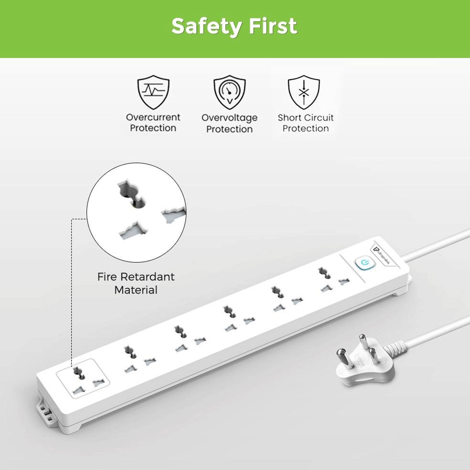 Ultraprolink 6 Amps 6 Sockets Surge Protector with Individual Switch (2 Meters, Fire Retardant Material, UM1048, White)_10