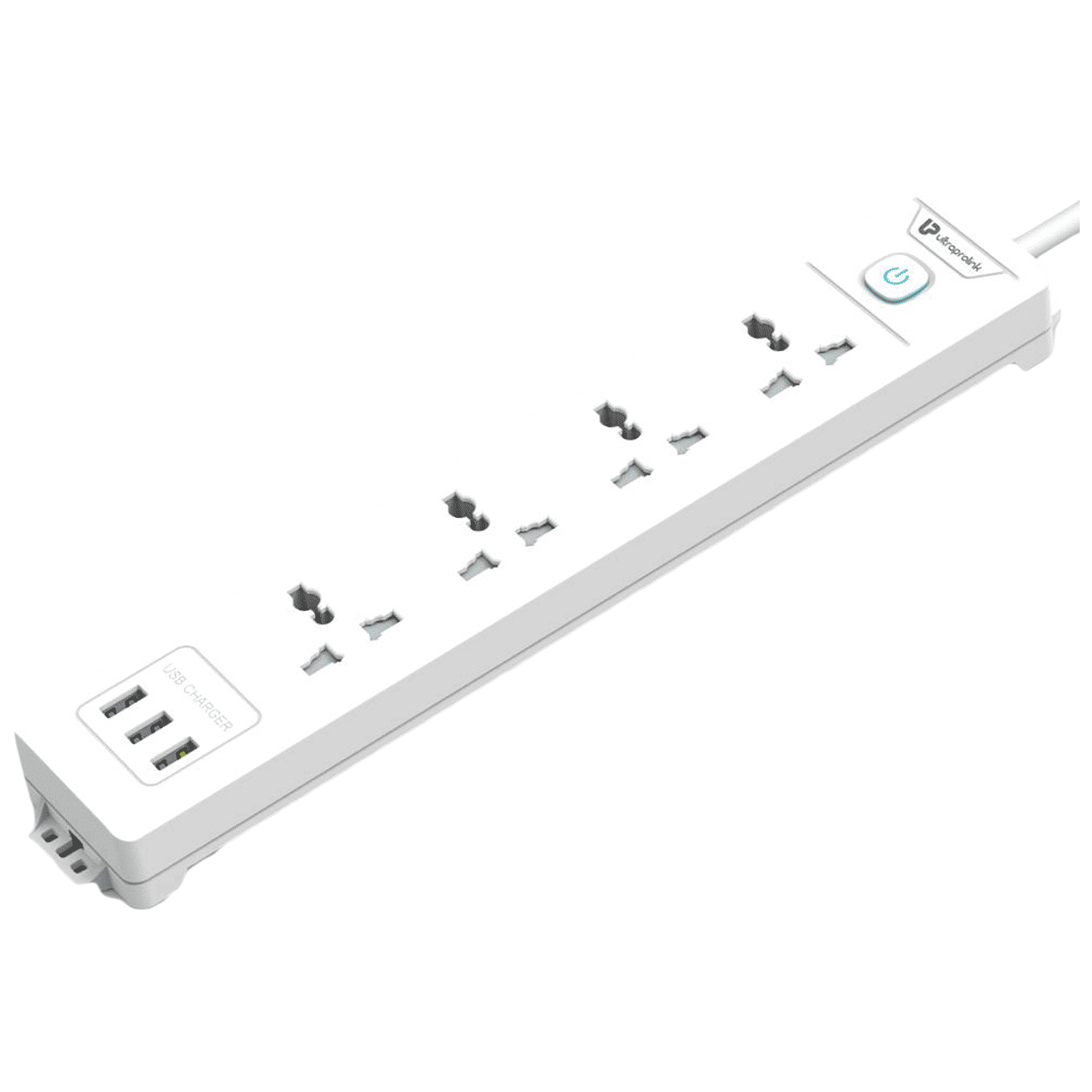 Ultraprolink 2.4 Amps 4 Sockets Surge Protector with Individual Switch (2 Meters, 3 USB Ports, UM1049U, White)_1