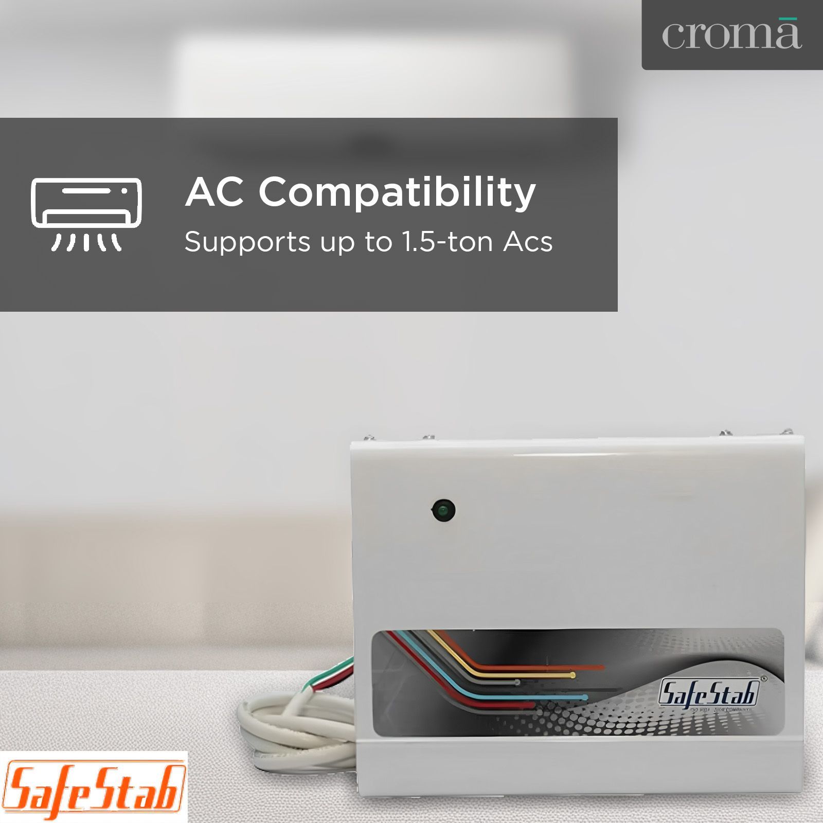 SafeStab LST 400 Voltage Stabilizer For Up to 1.5 Ton Air Conditioner (170 - 270 V, White)_2