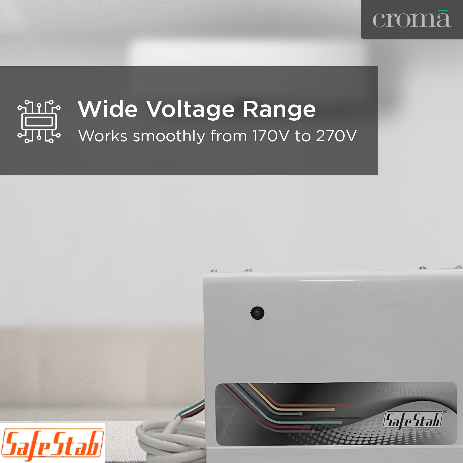 SafeStab LST 400 Voltage Stabilizer For Up to 1.5 Ton Air Conditioner (170 - 270 V, White)_3