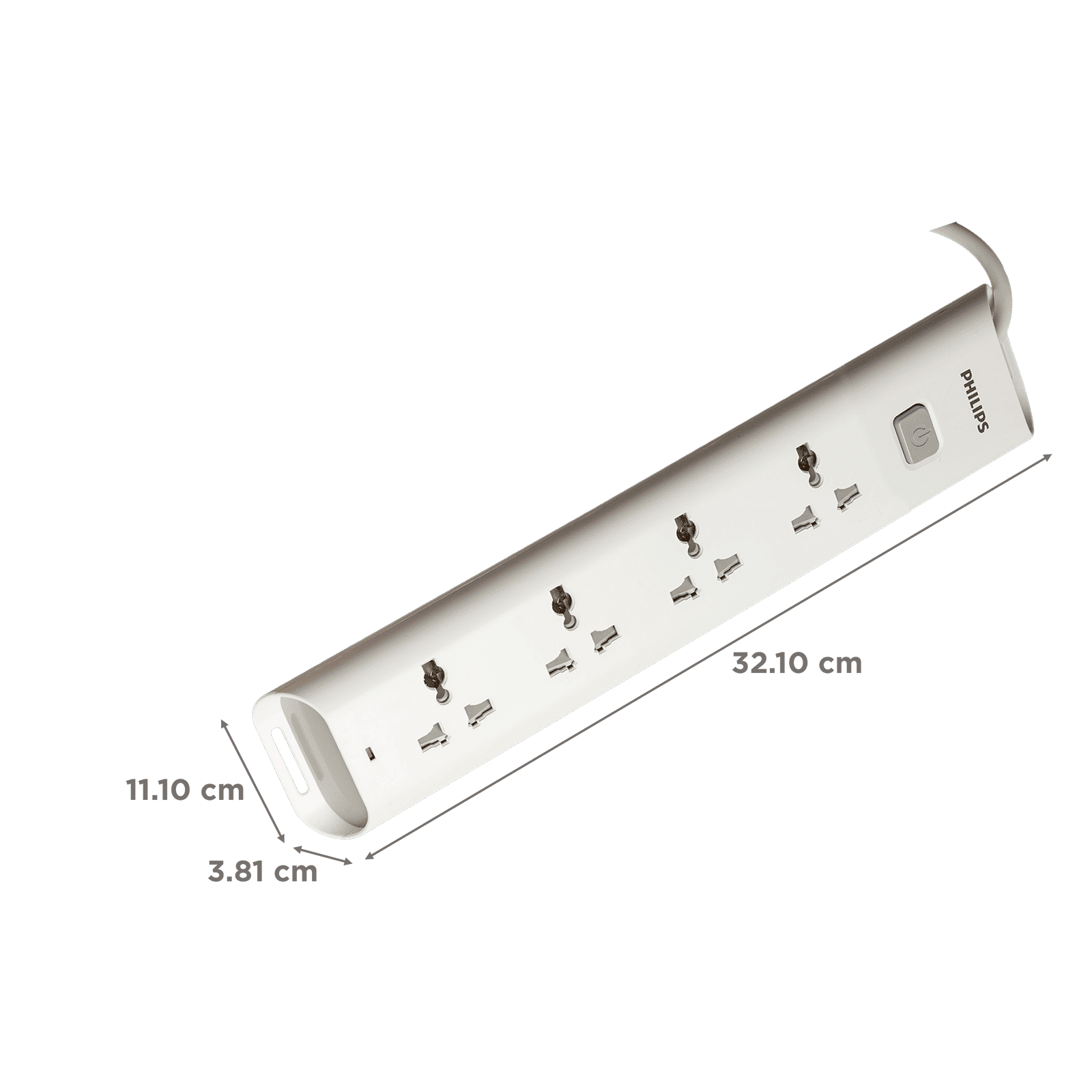 PHILIPS 10 Amps 4 Sockets Extension Board (1.4 Meters, Child Safety Shutter, CHP2442W/94, White)_3