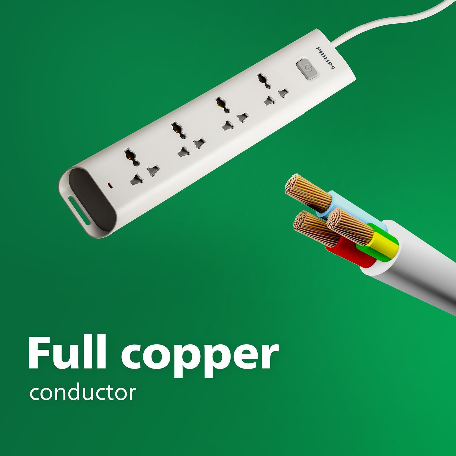 PHILIPS 10 Amps 4 Sockets Extension Board (1.4 Meters, Child Safety Shutter, CHP2442W/94, White)_5