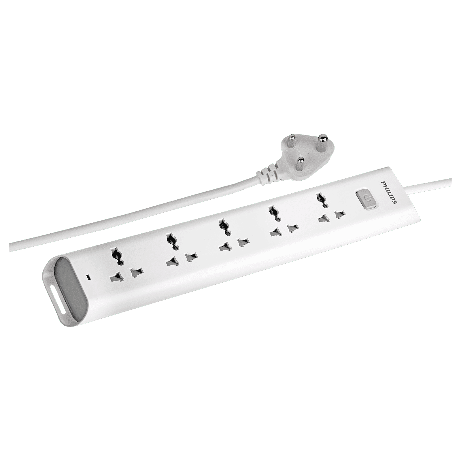 PHILIPS 10 Amps 5 Sockets Power Multiplier (1.2 Meters, Child Safety Shutter, CHP2452W/94, White)_1