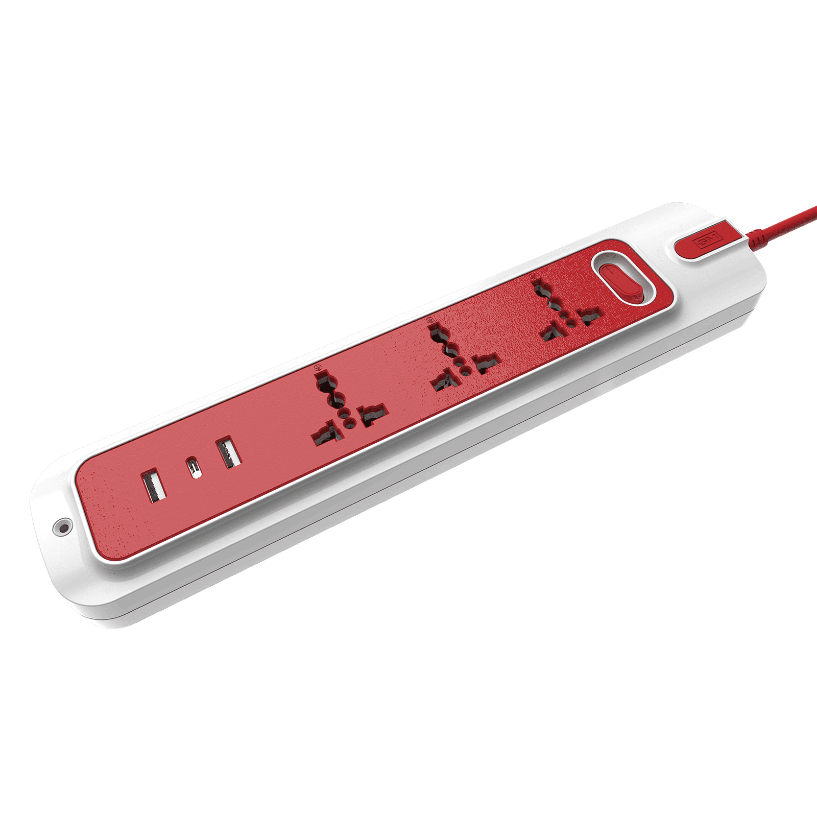GM Lemoid 10 Amps 3 Sockets Surge Protector (Thermal Trip Technology, 3290, Red/White)_1