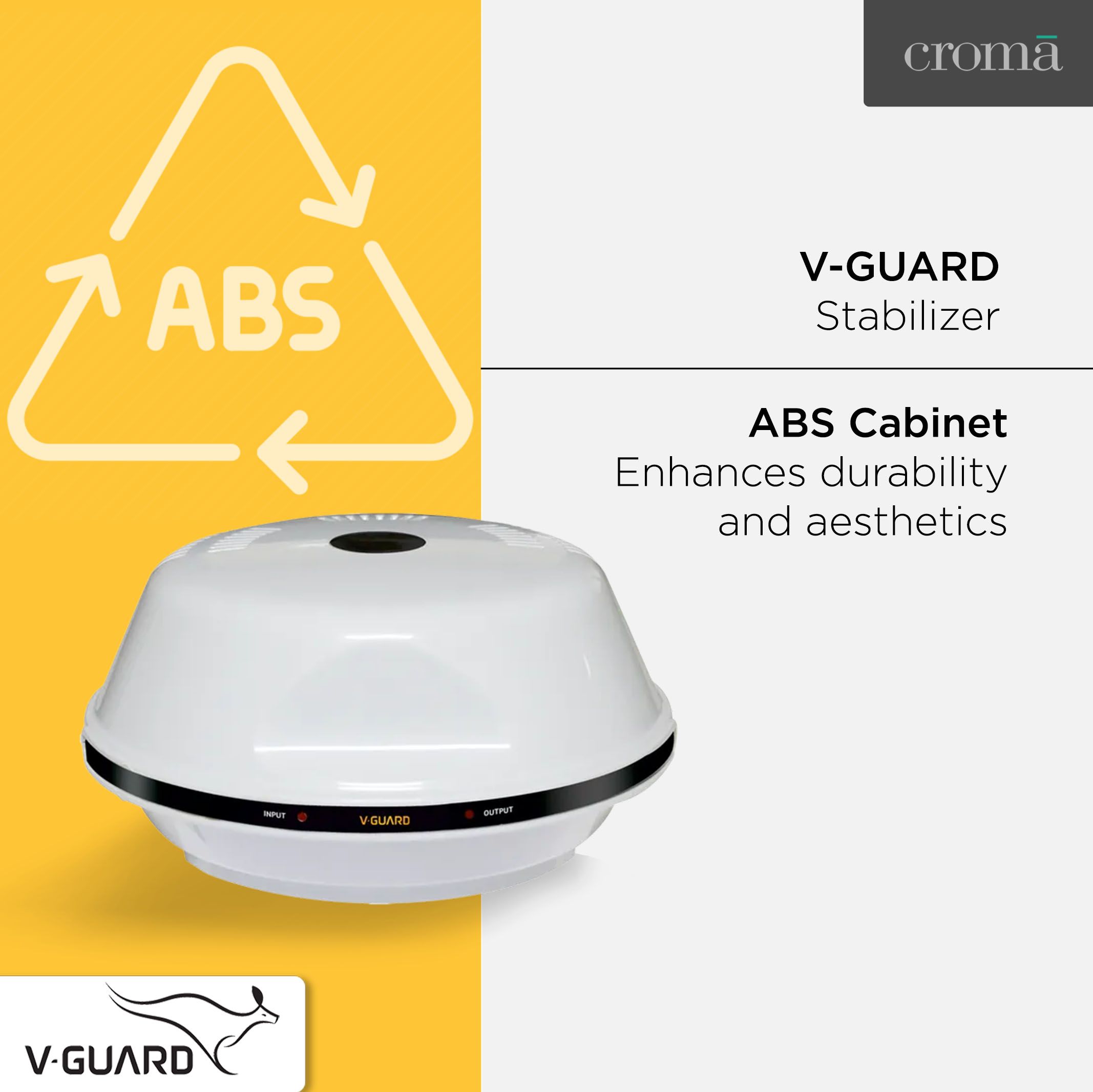 V-Guard 6 Amps Voltage Stabilizer For 0.5T Air Conditioner / Air Cooler / Refrigerator (150 - 280 V, Thermal Overload Protection, VG 150, Grey)_8