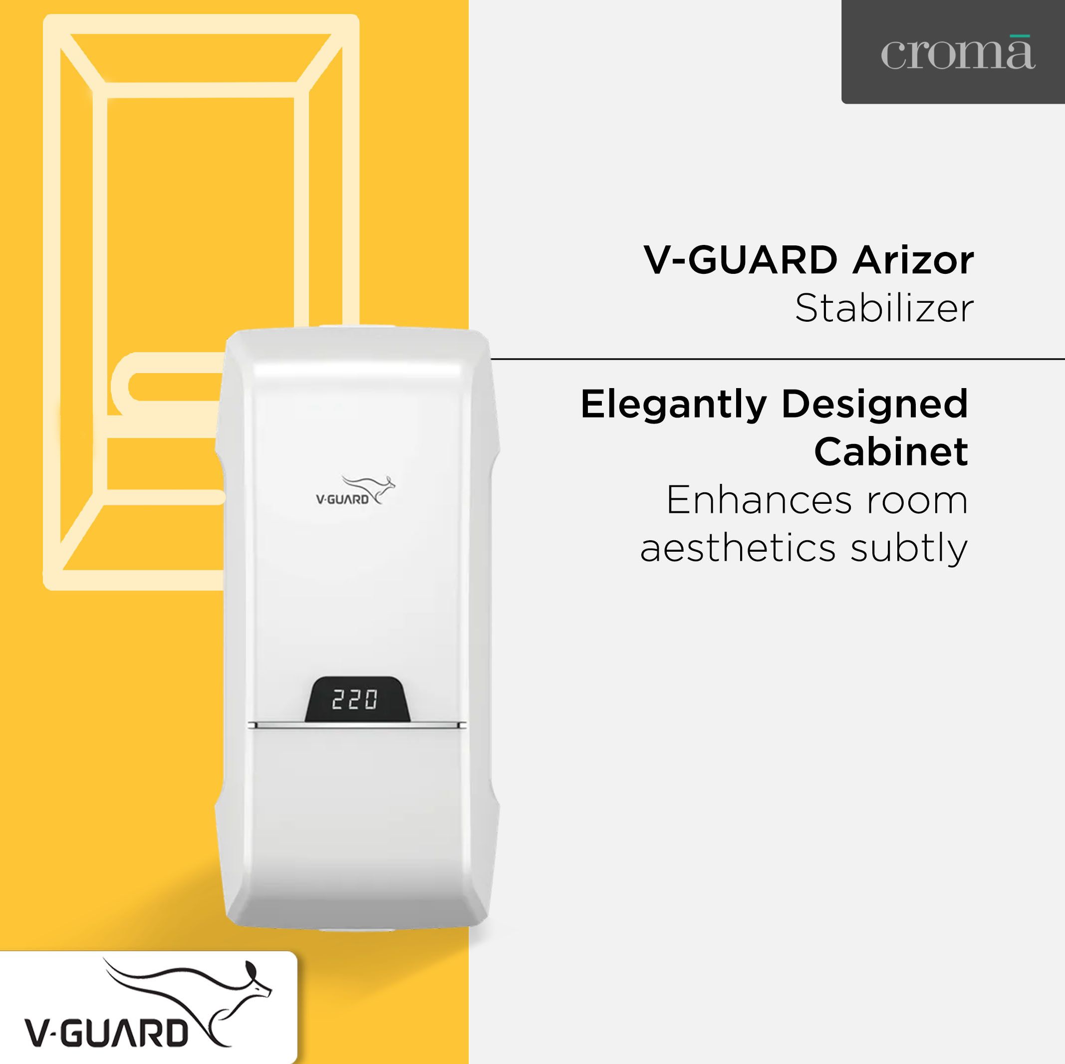 V-GUARD Arizor 4170 12 Amps Voltage Stabilizer For 1.5 Ton Inverter Air Conditioner (170 - 270 V, Fail Safe Circuit Protection, White)_9