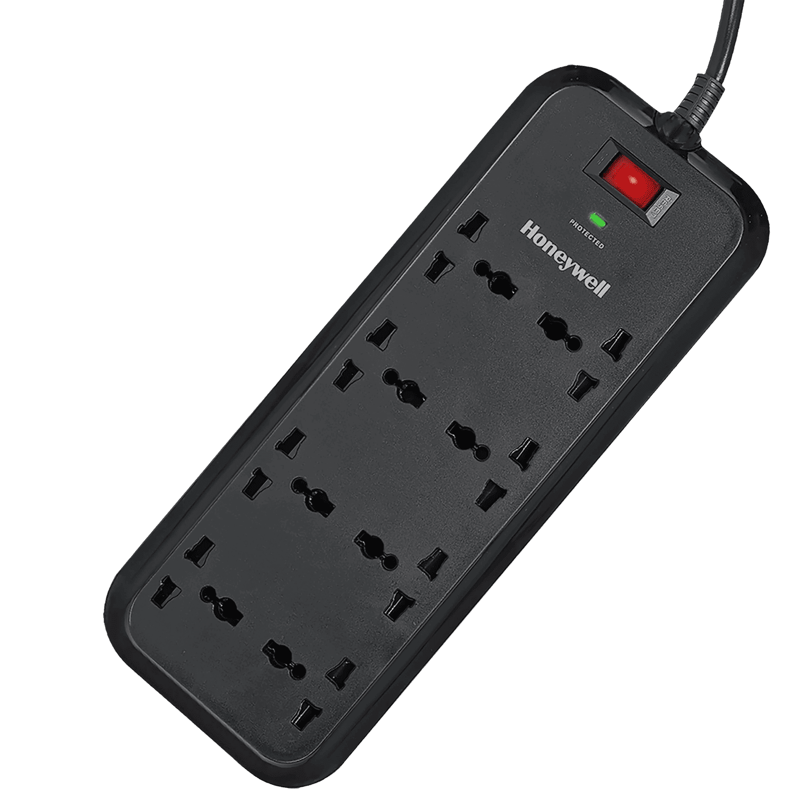 Honeywell 20000 Amps 8 Sockets Surge Protector (2 Meters, Automatic Overload Protection, HC000010, Black)_1