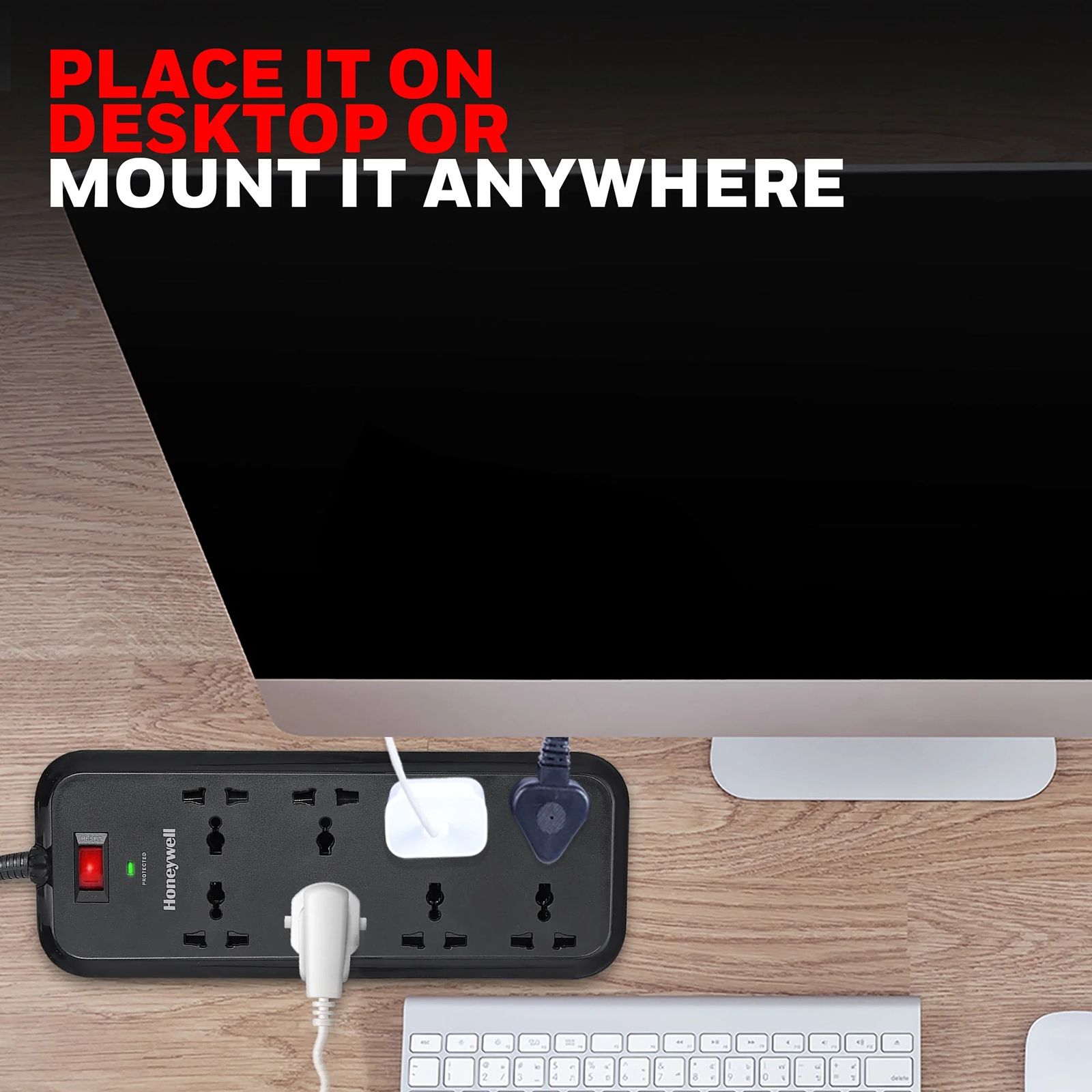 Honeywell 20000 Amps 8 Sockets Surge Protector (2 Meters, Automatic Overload Protection, HC000010, Black)_5