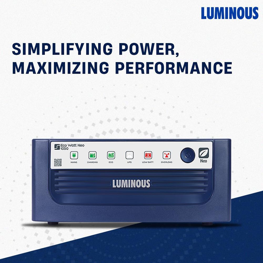 LUMINOUS Eco Watt Neo 1050 17 Amps Inverter (LED indications, F04110515151, Blue)_5