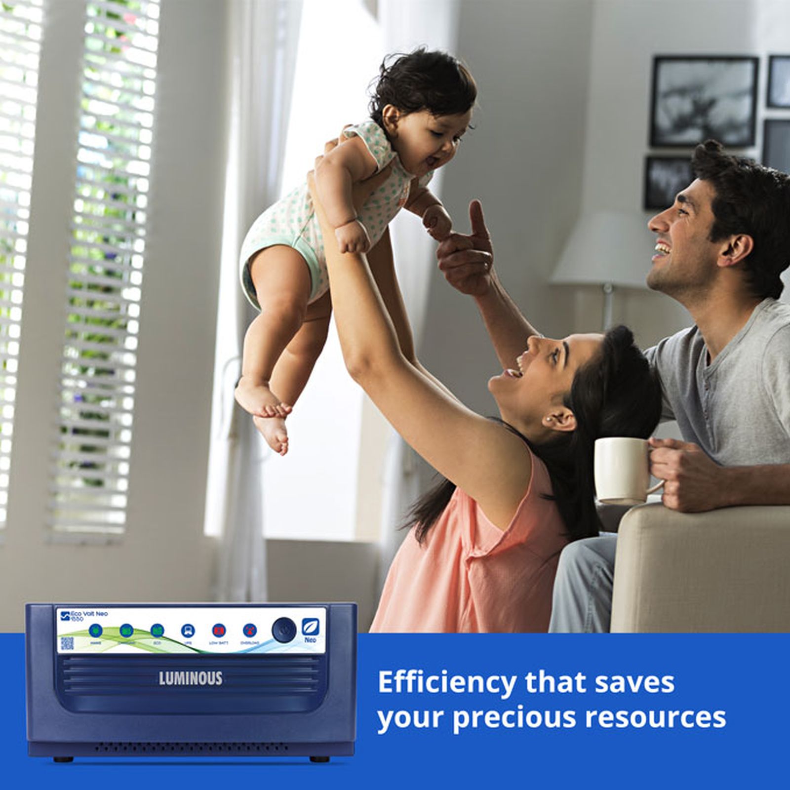 LUMINOUS Eco Volt Neo 1550 17 Amps Inverter (LED Indications, F04115515151, Blue)_3