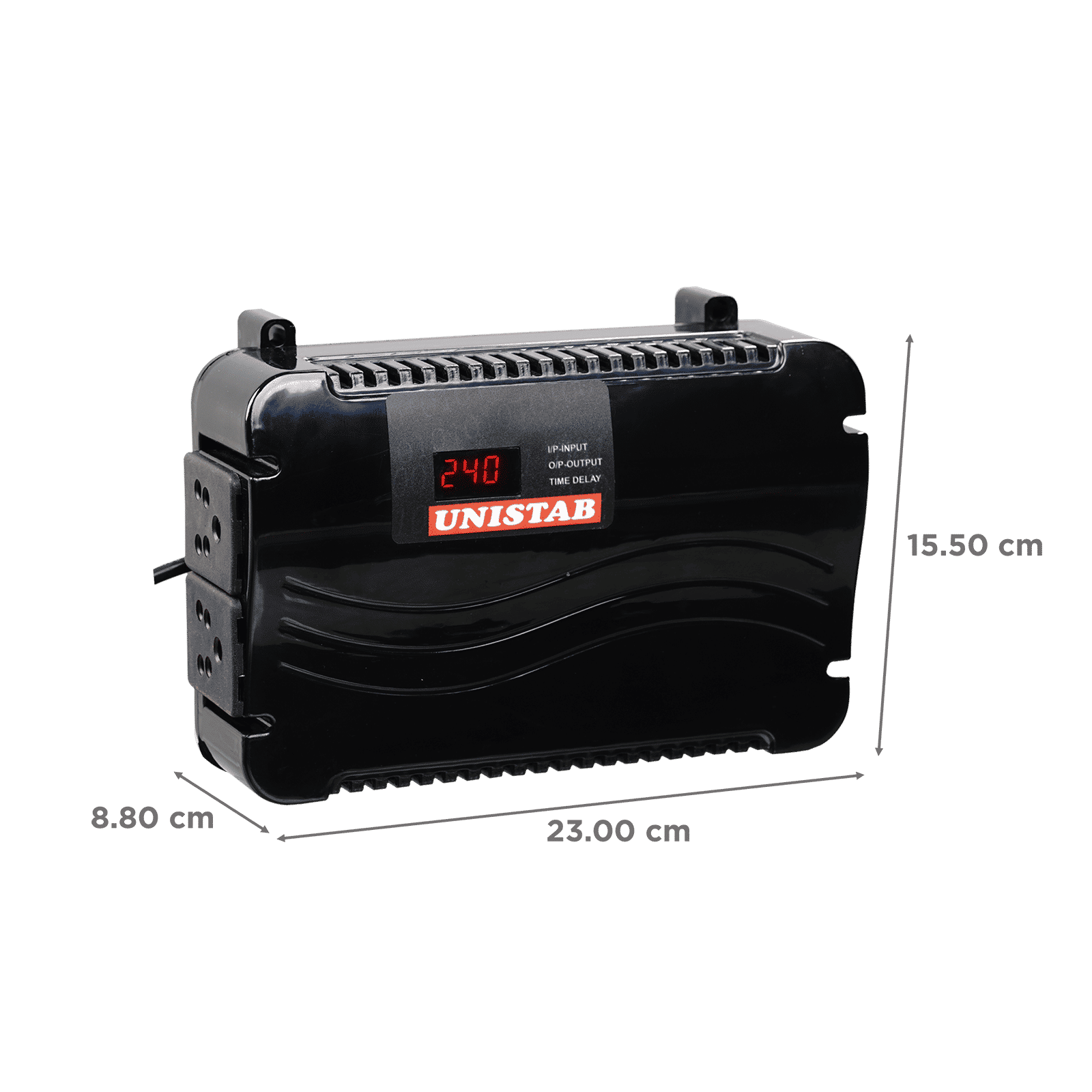 UNISTAB US100D Voltage Stabilizer For Up to 162.56cm (64") TV + DTH (130 - 270 V, Microprocessor Controller Chip, Black)_2