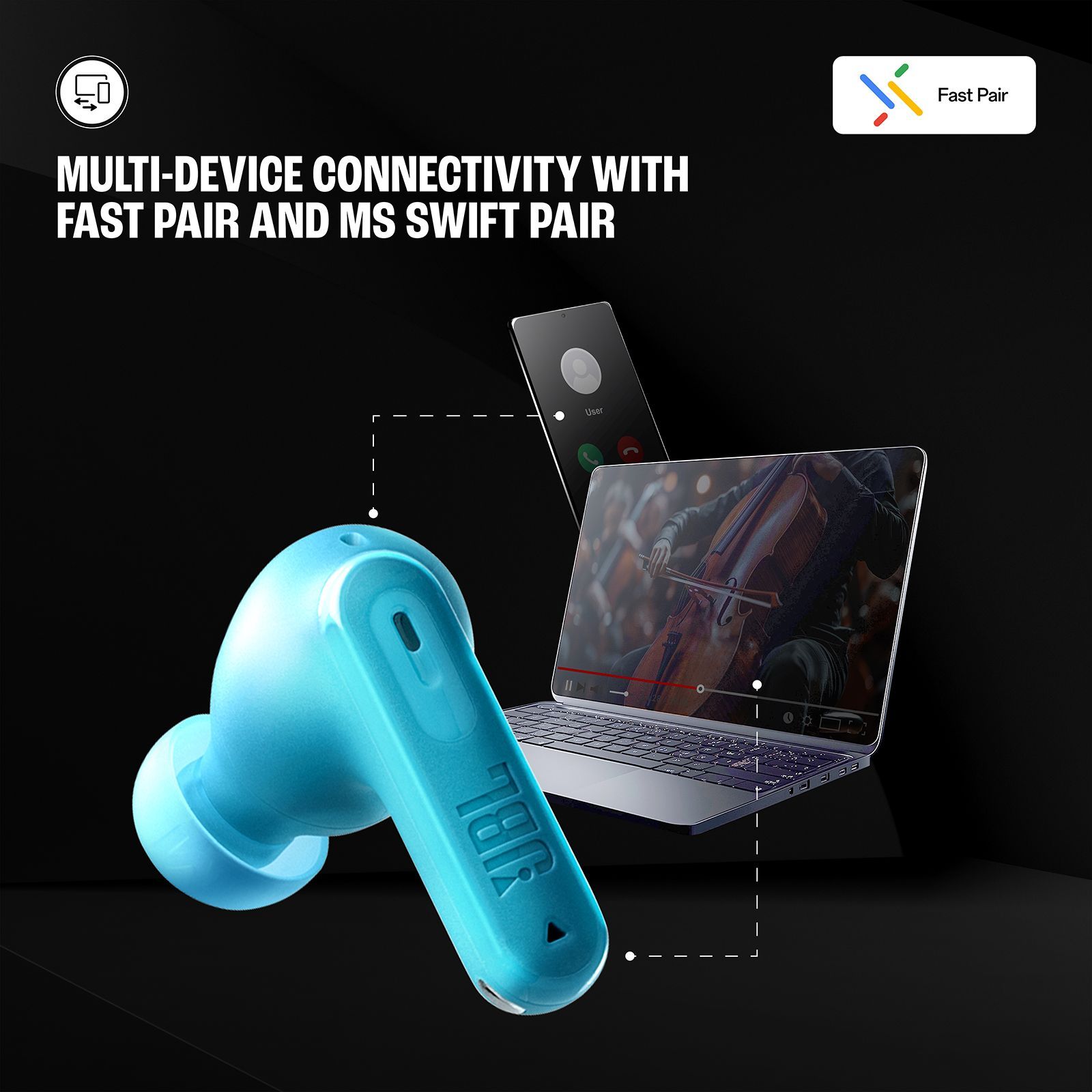 JBL Tune Beam 2 TWS Earbuds with Adaptive Noise Cancellation (IP54 Water Resistant, 48 Hours Playback, Turquoise) JBL Tune Beam 2 TWS Earbuds with Adaptive Noise Cancellation (IP54 Water Resistant, 48 Hours Playback, Turquoise)_13