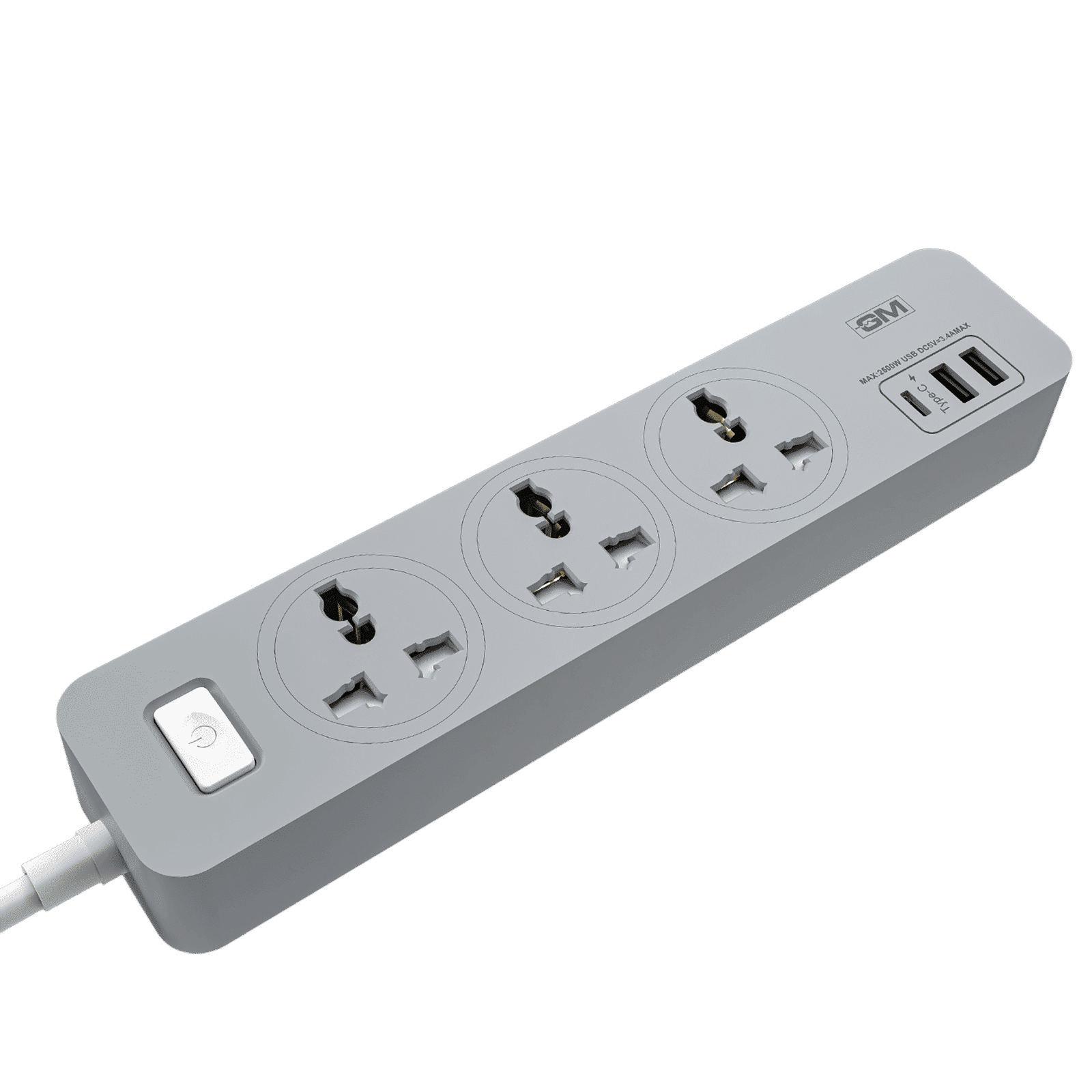 GM Cuba 6 Amps 3 Sockets Surge Protector (1.8 Meters, GM 3341, White) GM Cuba 6 Amps 3 Sockets Surge Protector (1.8 Meters, GM 3341, White)_1