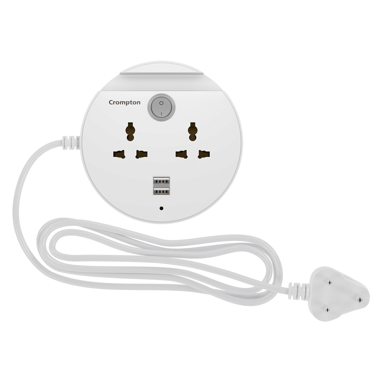 Crompton Powerbox Alpha CU 6 Amps 2 Sockets Extention Board with Individual Switch (2 Meters, Mobile Holder Groove, LEDPB-ALPHA-CU, White)_1