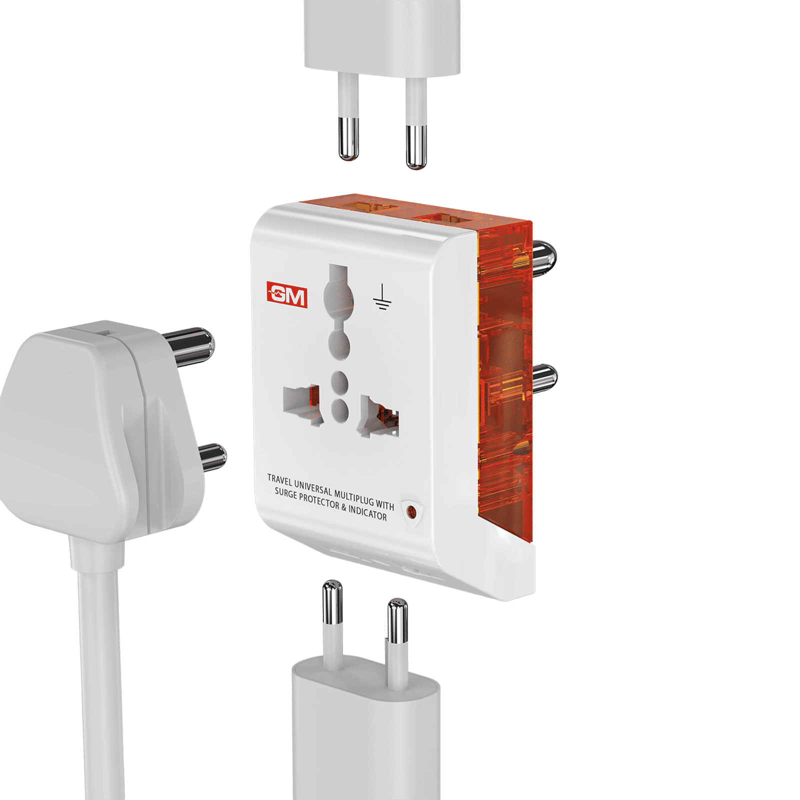 GM G Magic 1 Plugs Travel Adapter (Universal Compatibility, 3012, White)_3