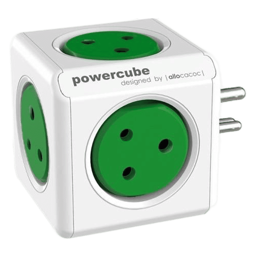 allocacoc Powercube 10 Amp 5 Socket Power Adapter (6500GN/INORPC, Green) allocacoc Powercube 10 Amp 5 Socket Power Adapter (6500GN/INORPC, Green)_1