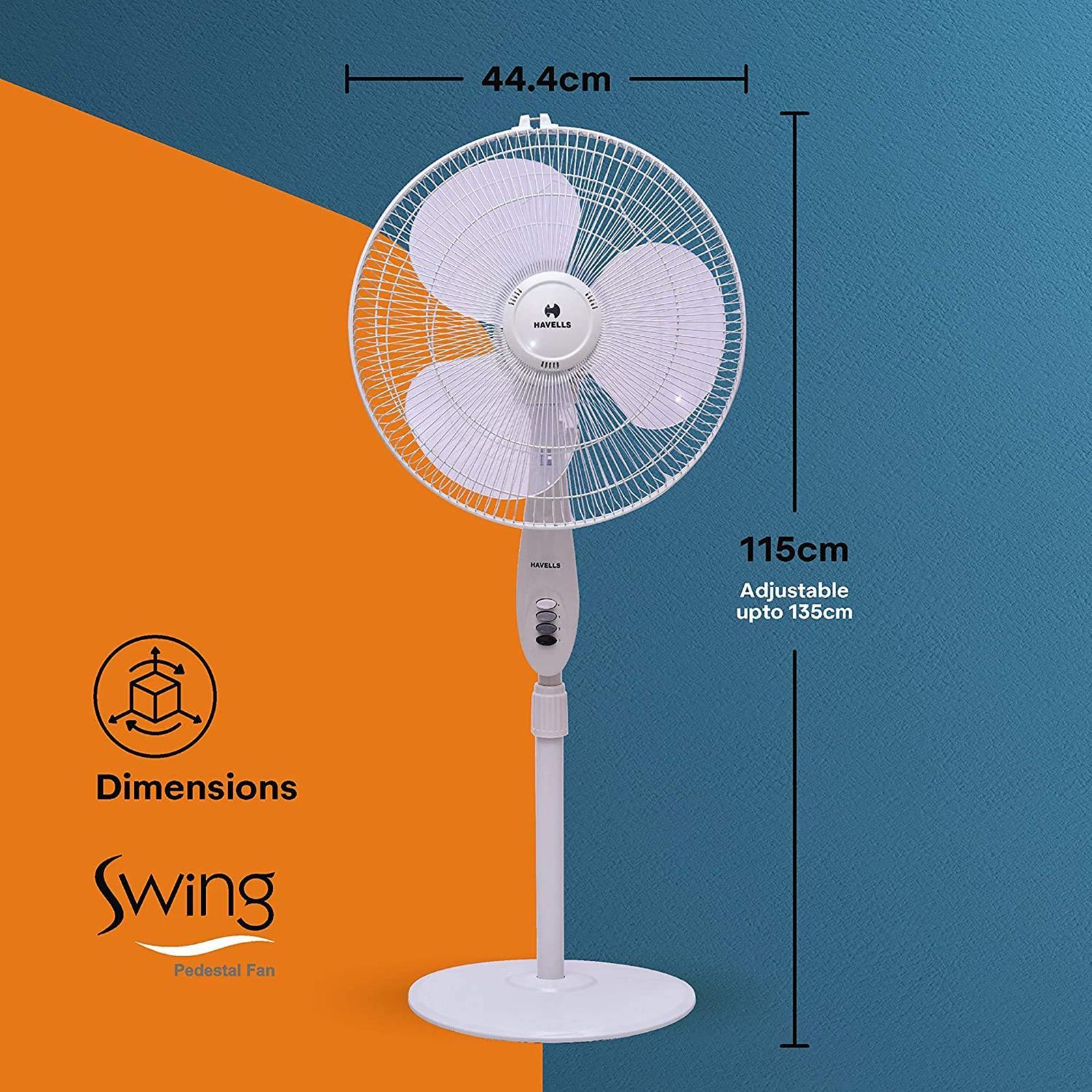 HAVELLS Swing 3 Star 400mm 3 Blade Thermal Overload Protector Pedestal Fan (Inverter Technology, White) HAVELLS Swing 3 Star 400mm 3 Blade Thermal Overload Protector Pedestal Fan (Inverter Technology, White)_12