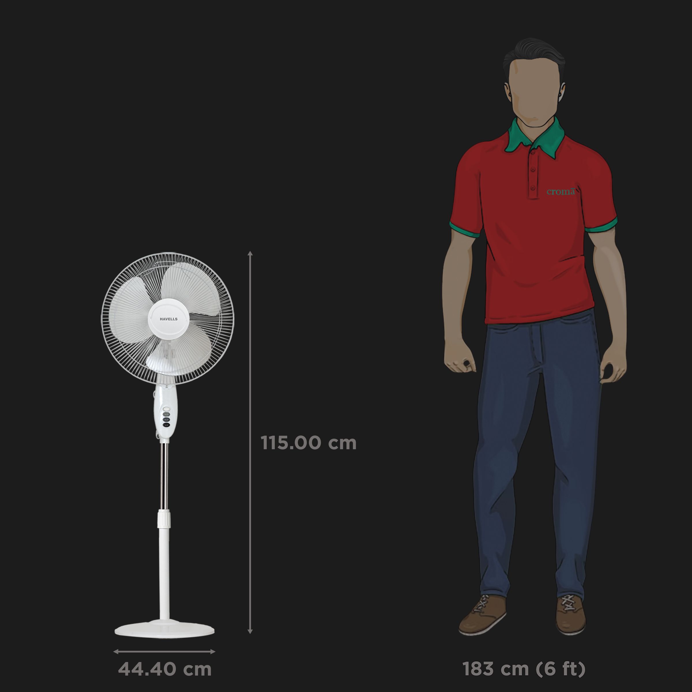 HAVELLS Swing 3 Star 400mm 3 Blade Thermal Overload Protector Pedestal Fan (Inverter Technology, White) HAVELLS Swing 3 Star 400mm 3 Blade Thermal Overload Protector Pedestal Fan (Inverter Technology, White)_2
