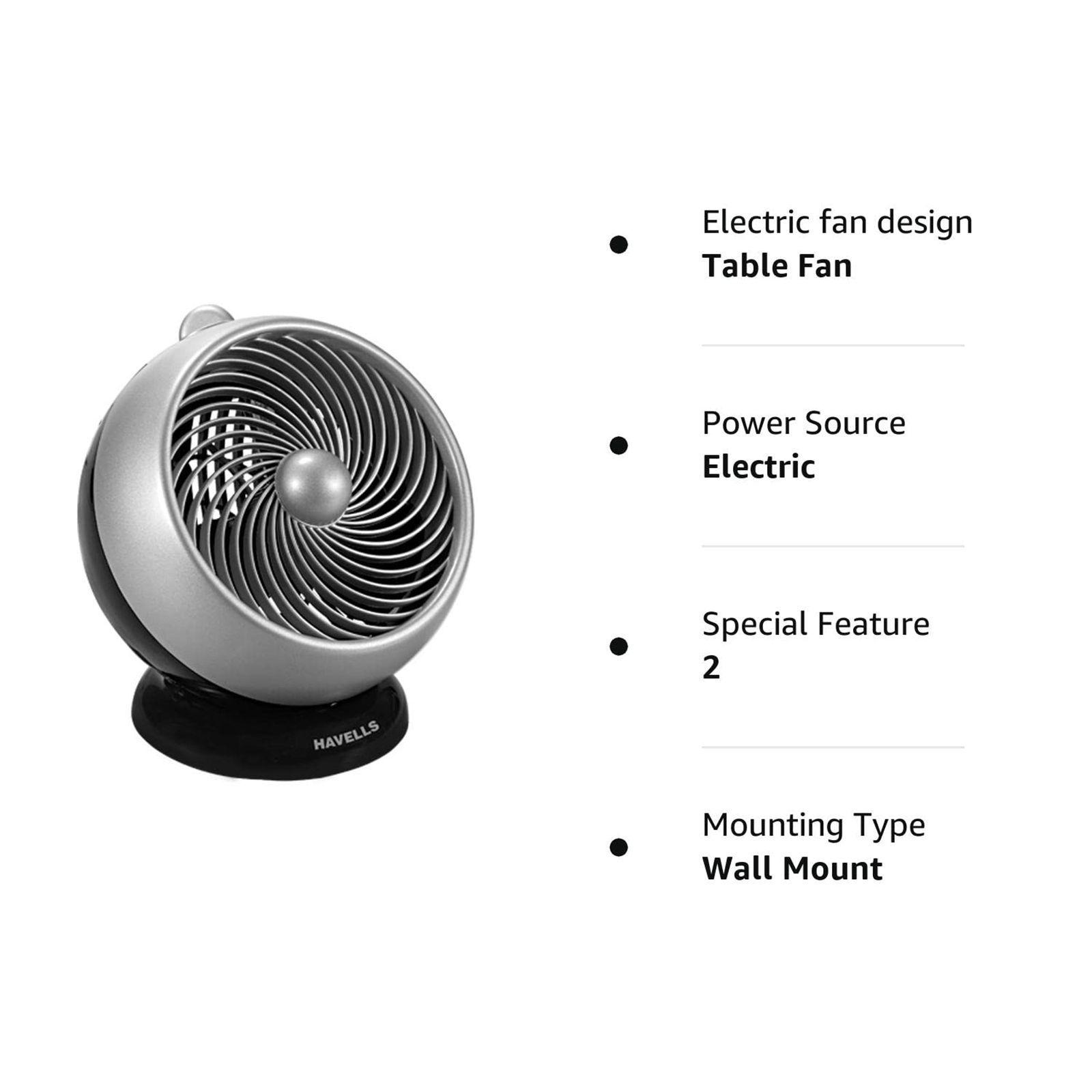 HAVELLS I-Cool 175mm 3 Blade Inverter Technology Table Fan (High Speed, Black & Grey)_6