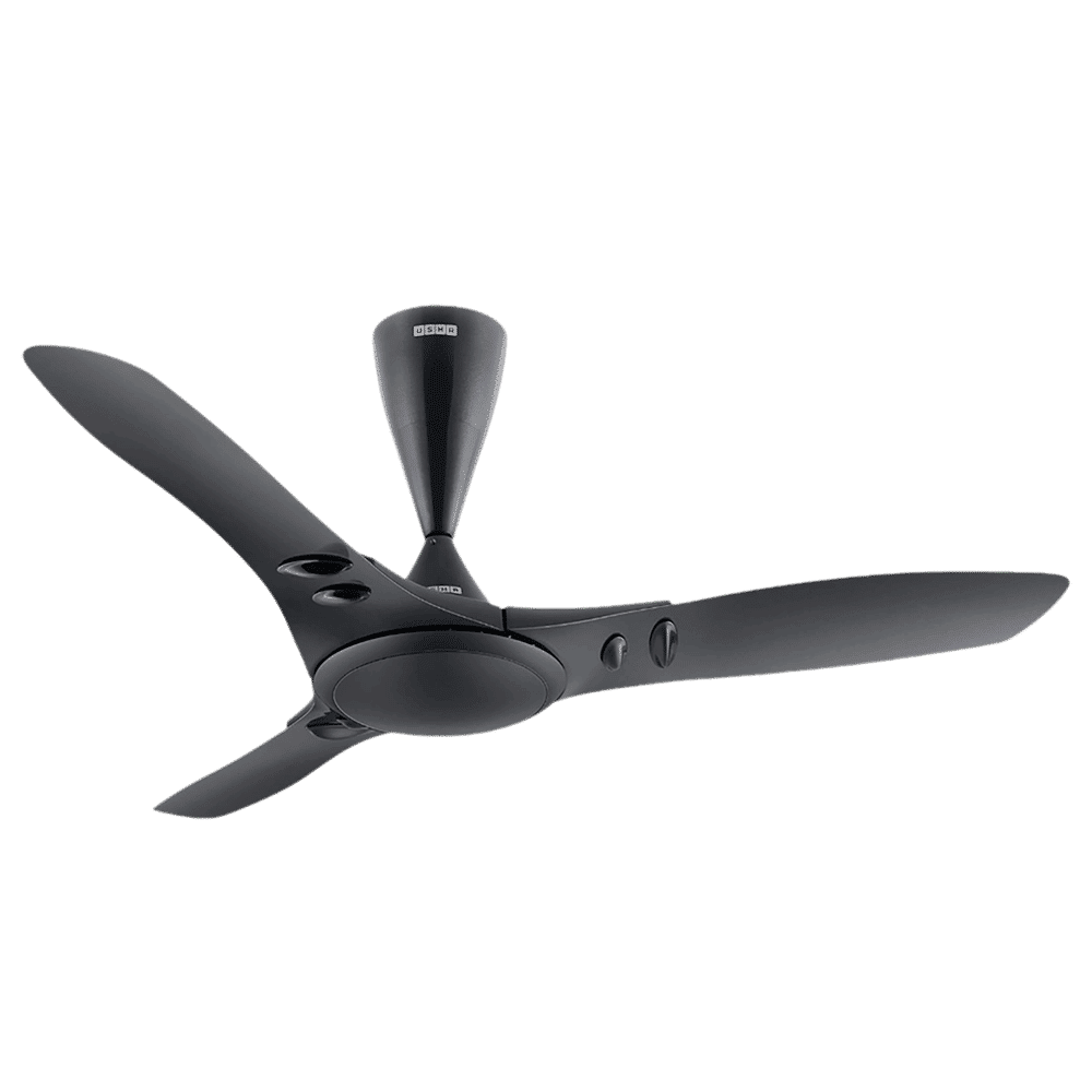 USHA EX9 1200mm 3 Blade Dust Resistant Ceiling Fan (Aerodynamically Design, Midnight Black)_1