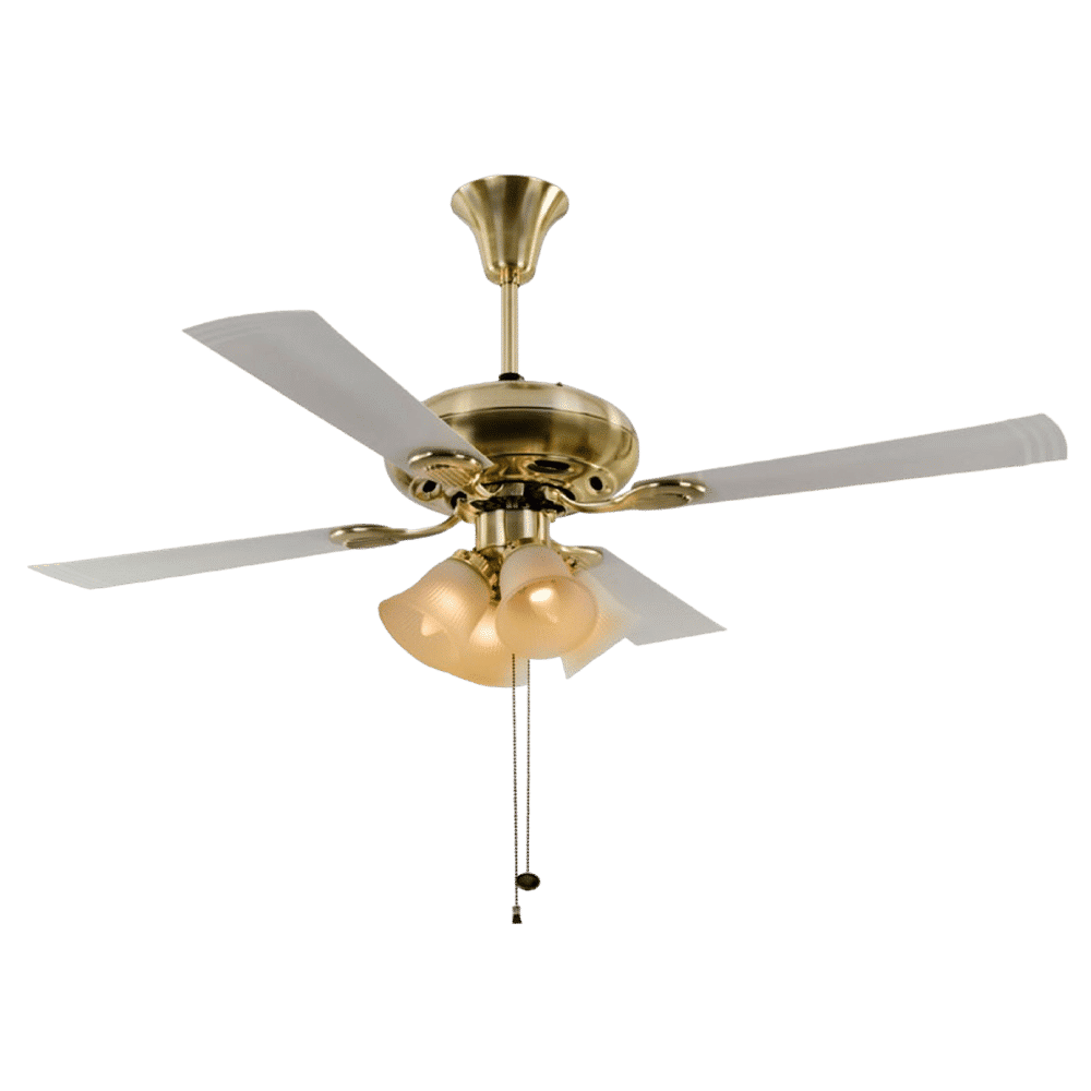 USHA Fontana Orchid 1280mm 4 Blade Electroplated Motor Ceiling Fan (Decorative Lights, Gold Ivory)_5