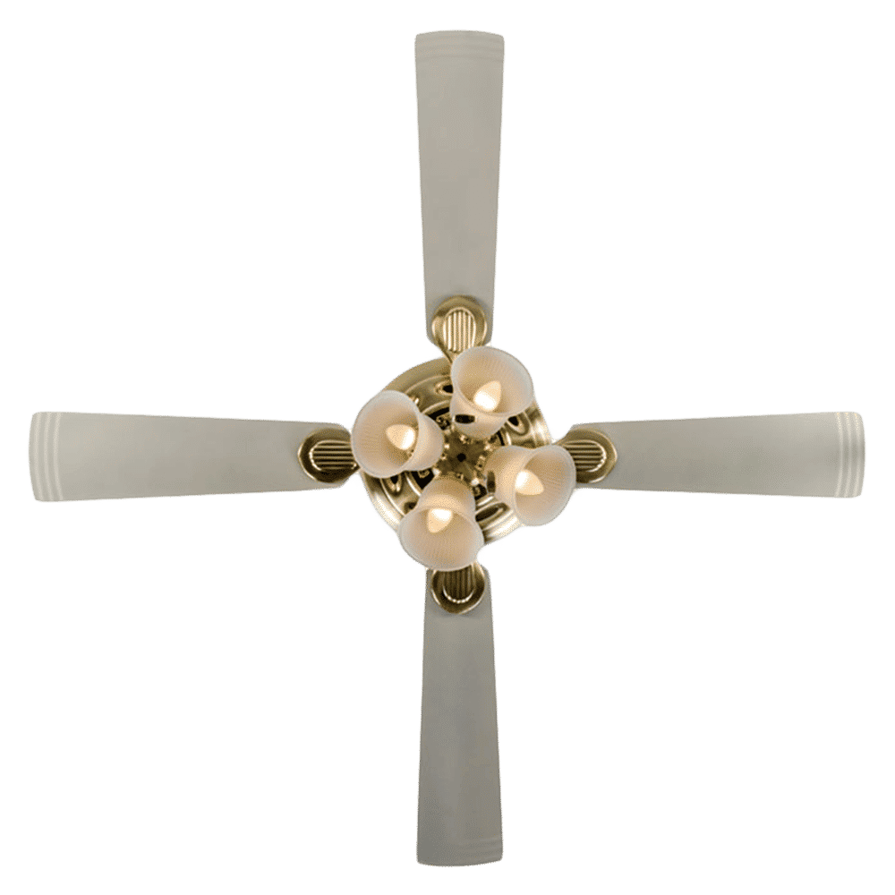 USHA Fontana Orchid 1280mm 4 Blade Electroplated Motor Ceiling Fan (Decorative Lights, Gold Ivory)_6