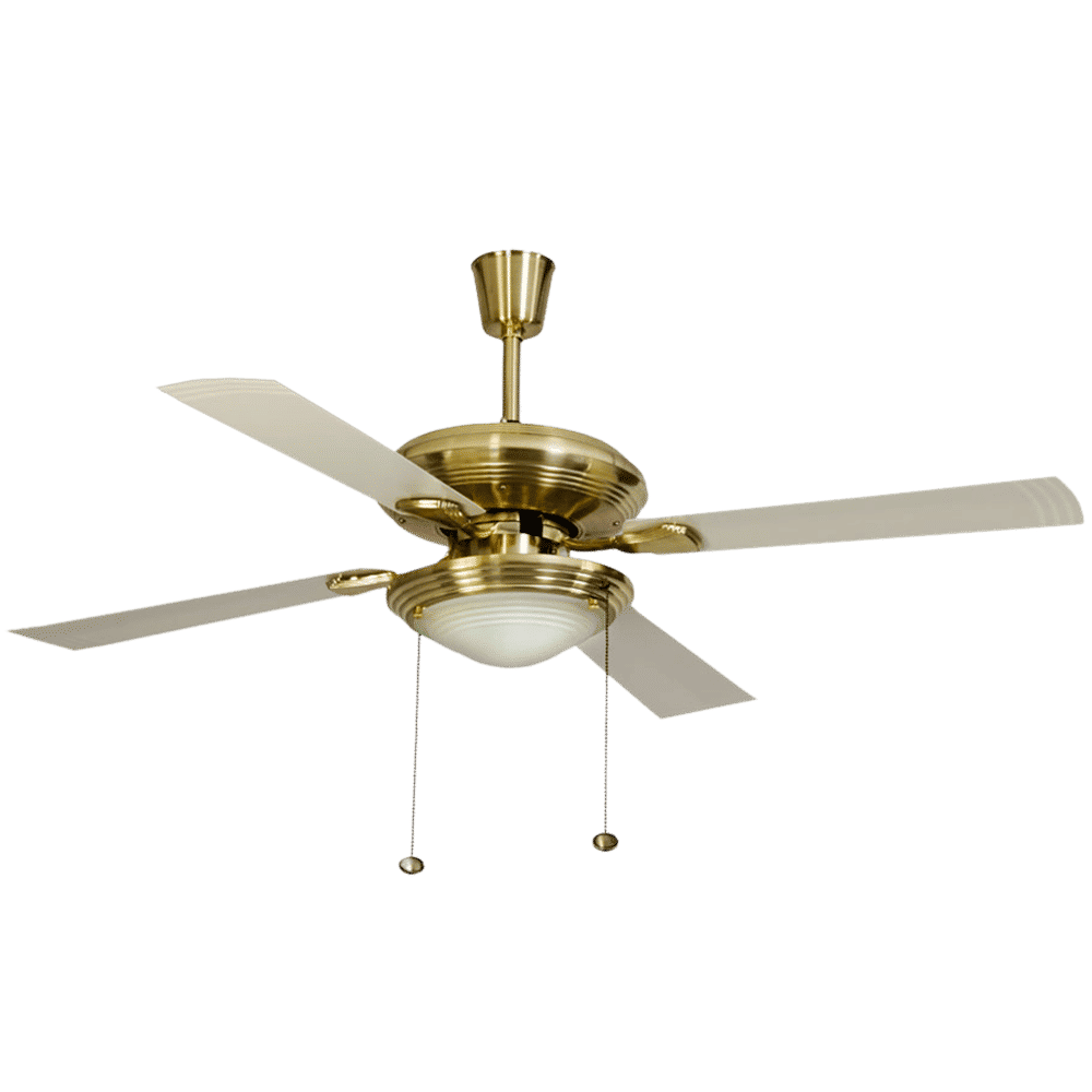USHA Fontana One 1 Star 1270mm 4 Blade Electroplated Motor Ceiling Fan (Decorative Lights, Gold Ivory)_1