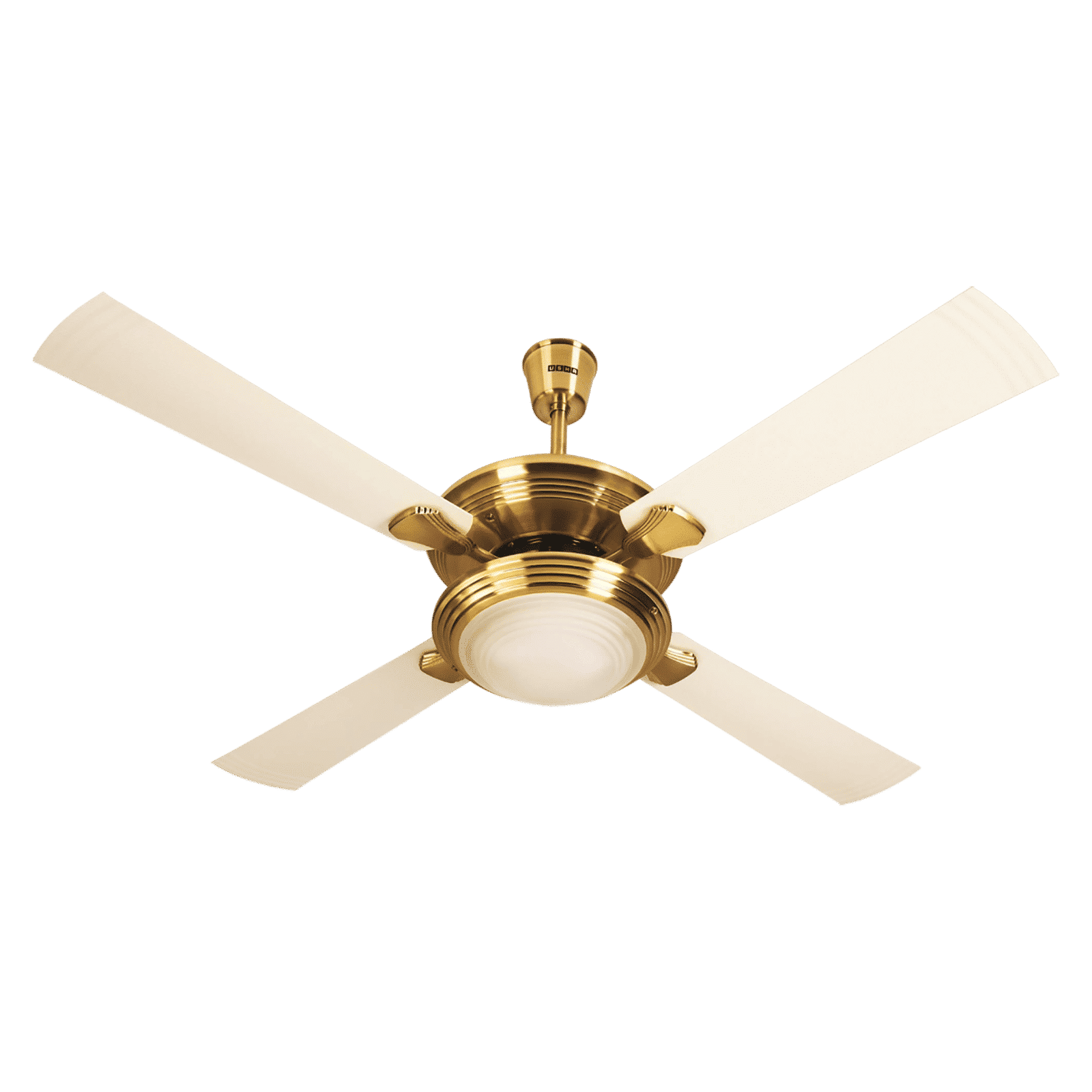 USHA Fontana One 1 Star 1270mm 4 Blade Electroplated Motor Ceiling Fan (Decorative Lights, Gold Ivory)_5