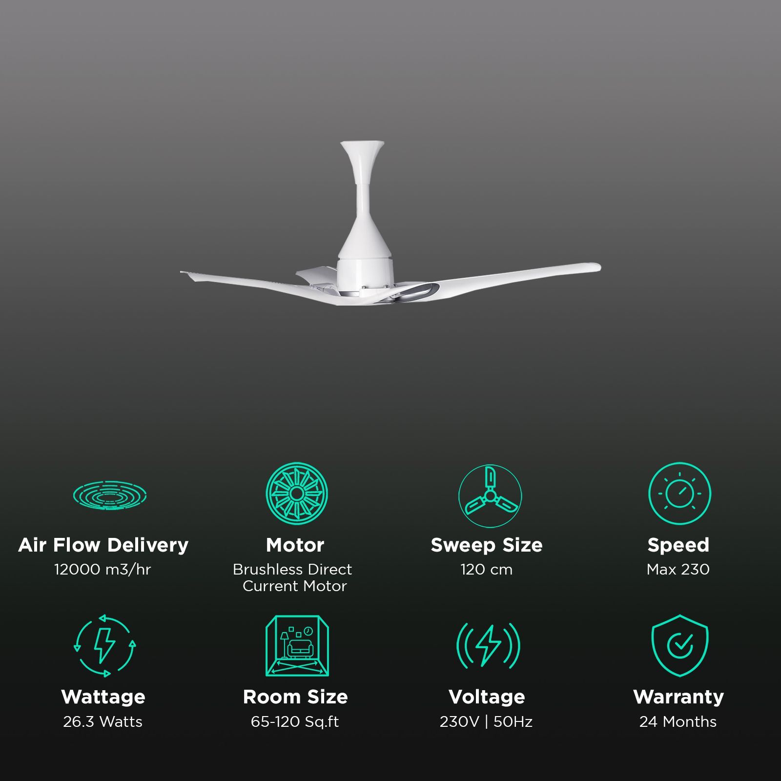 LG 1200mm 3 Blade BLDC Motor Smart Ceiling Fan with Remote (Alexa Supported, Silver) LG 1200mm 3 Blade BLDC Motor Smart Ceiling Fan with Remote (Alexa Supported, Silver)_3