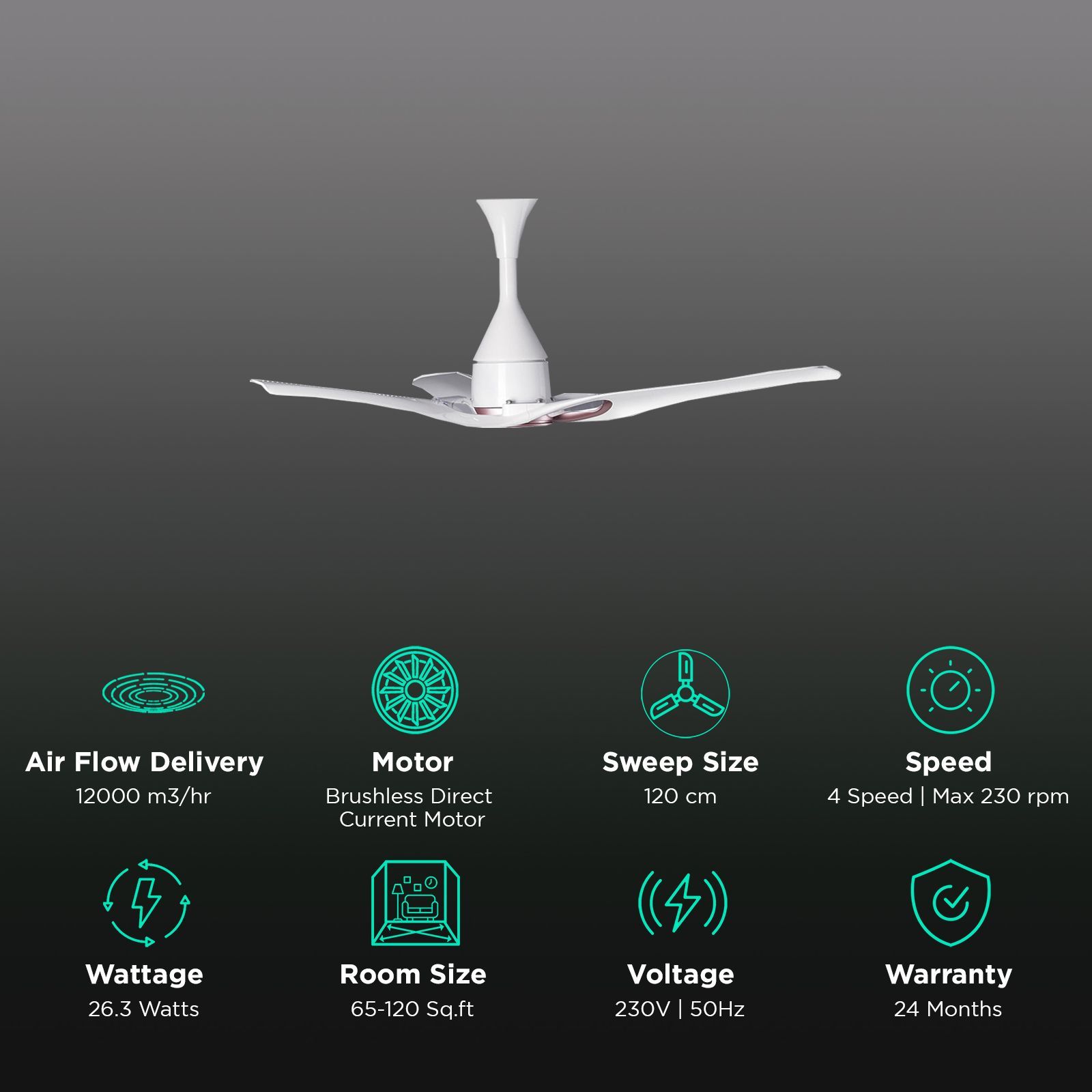 LG 1200mm 3 Blade BLDC Motor Smart Ceiling Fan with Remote (Alexa Supported, White) LG 1200mm 3 Blade BLDC Motor Smart Ceiling Fan with Remote (Alexa Supported, White)_3