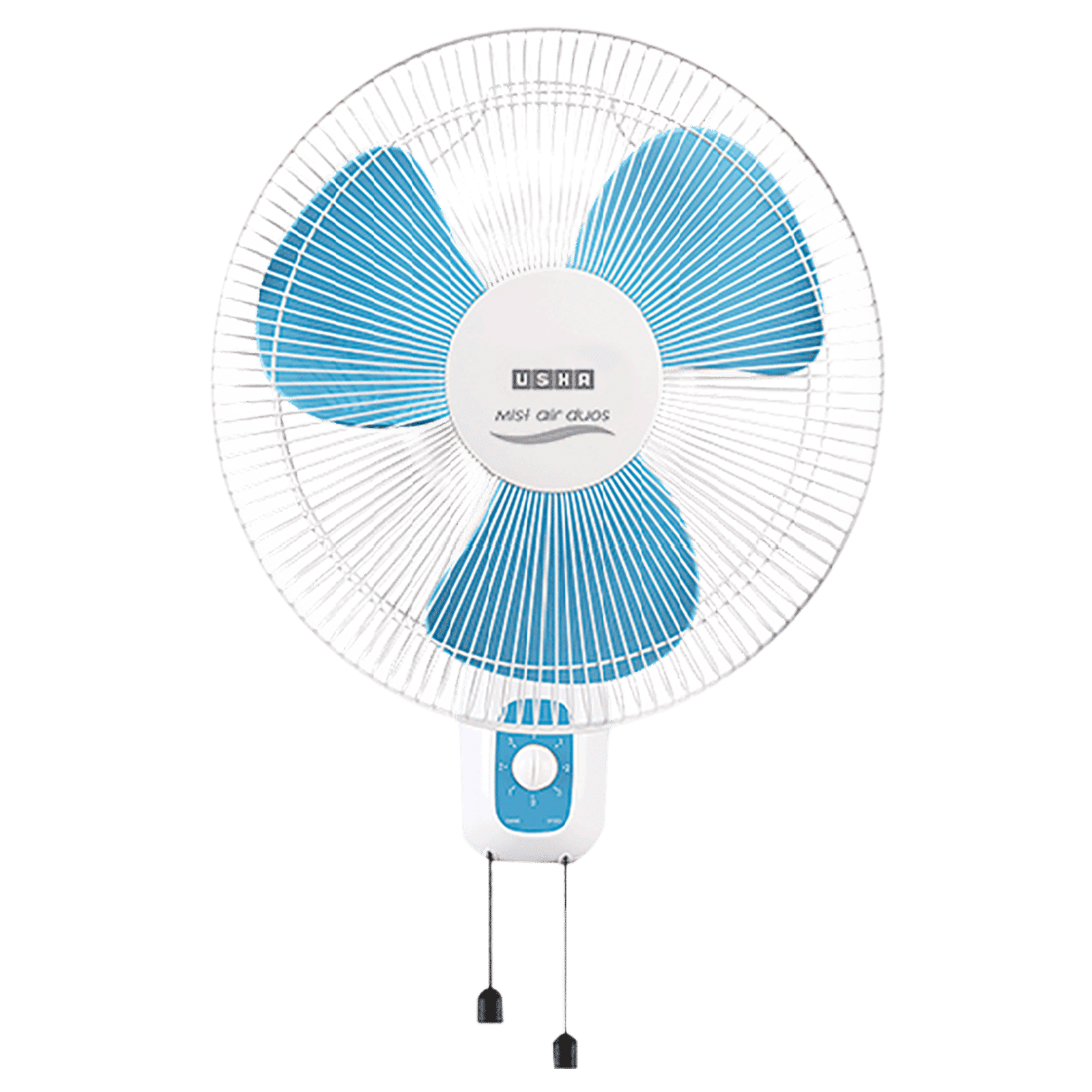 USHA Mist Air Duos 400mm 3 Blade Copper Motor Wall Mounted Fan (Easy Tilt, Blue & White)_1